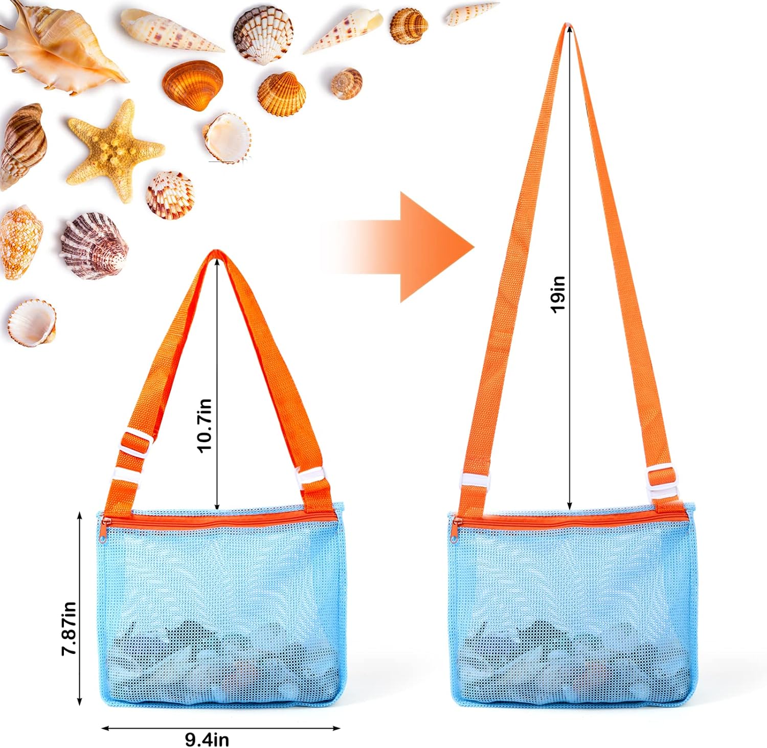 Beach Mesh Shovel with Mesh Beach Bag for Shell Collecting, Kids Filter Sand Scooper for Picking Up Shells, Shark Tooth Sifter Dipper for Boys and Girls, Toy - Image 5