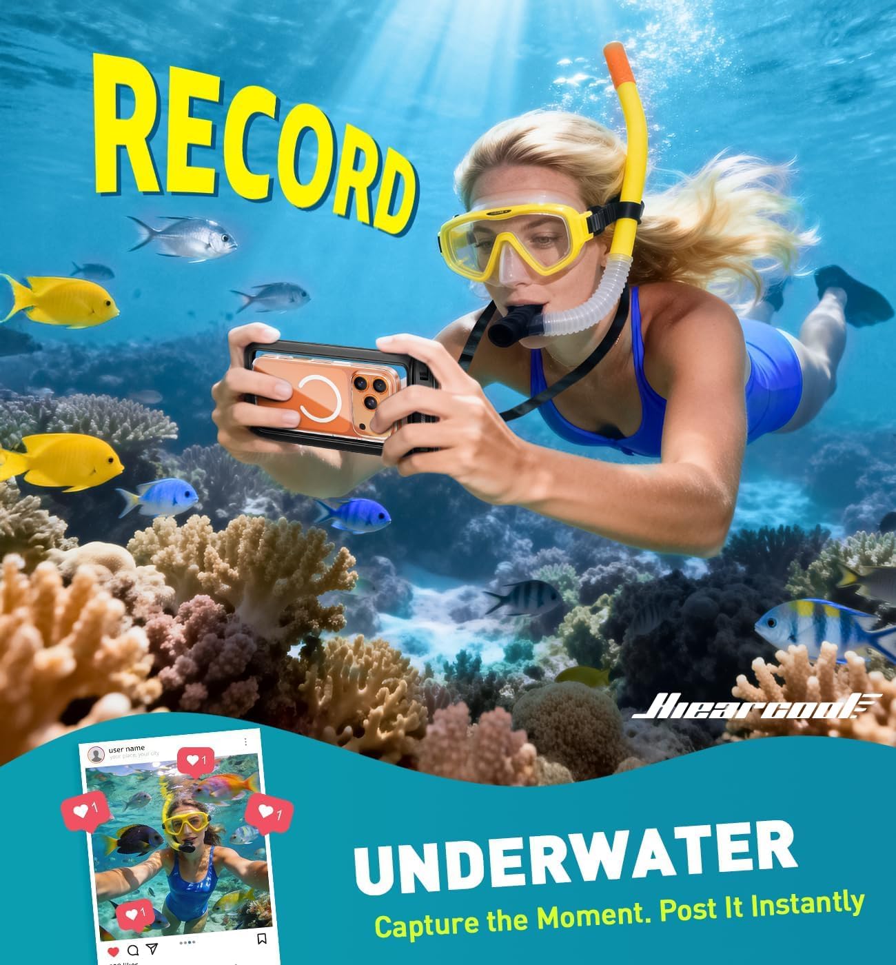 Hiearcool Waterproof Phone Pouch,Underwater Phone Cases Compatible for iPhone 17 16 15 14 13 Pro Max,Waterproof Dry Bag for Cruise Travel Essentials Phone Water Protector Pouch-Black&Bright Red-2Pack - Image 5