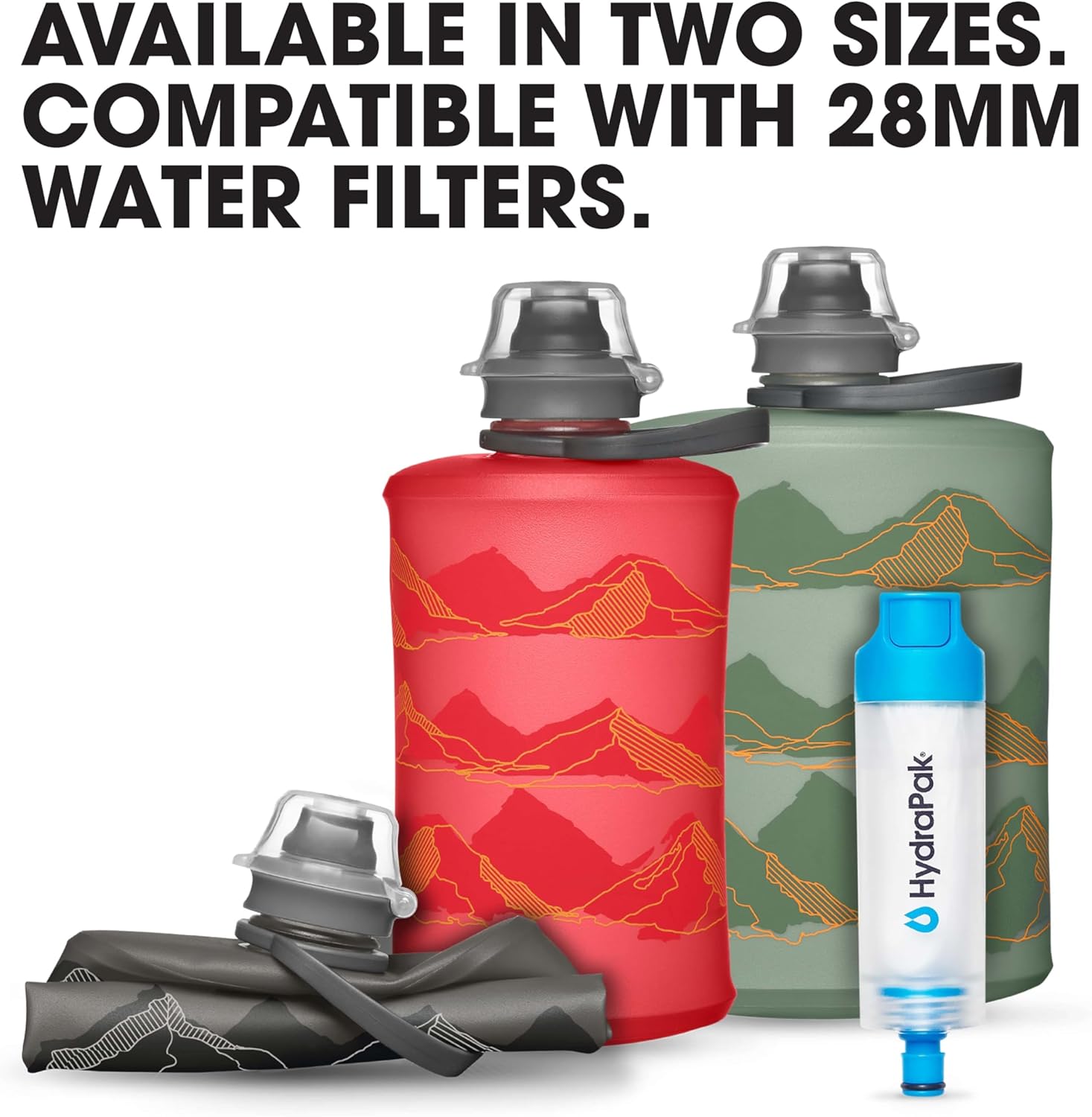 HydraPak Stow Collapsible Water Bottle – 350ml, 500ml, 1L – Ultralight, Leak-Proof, BPA-Free, Filter Compatible Travel & Hiking Flask - Image 5