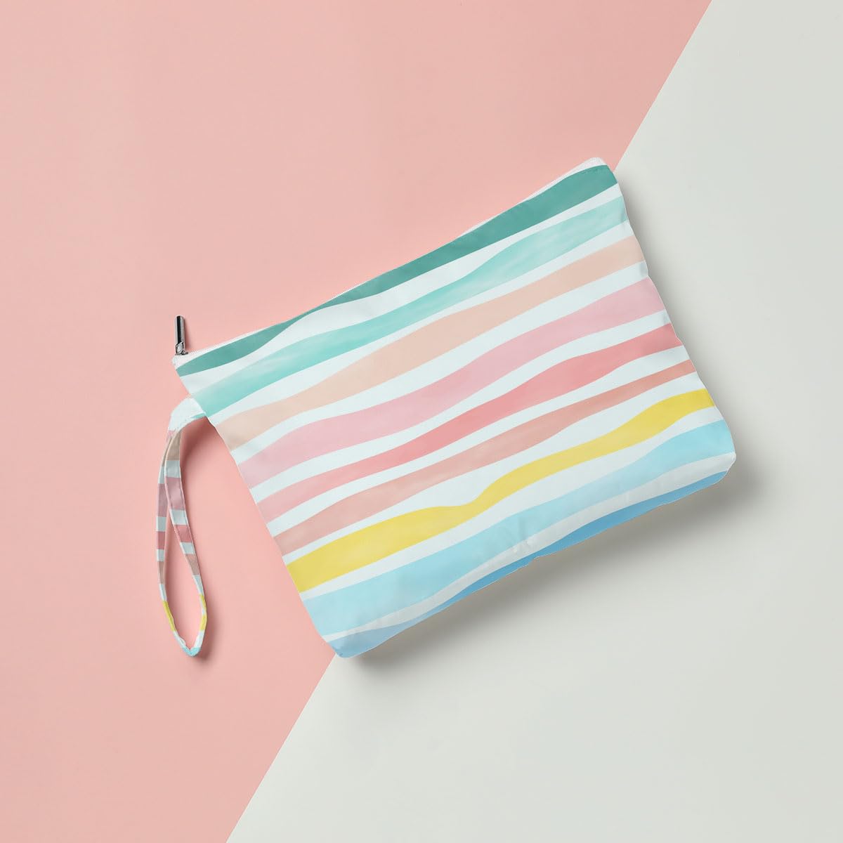 Fokongna Wet Dry Bag, Wet Bag for Swimsuit Travel Beach Bag, Diaper Bag Toiletry Bag Waterproof Large Makeup Bag, Zipper Pouch for Women Girls Sister Friends Wet Bag Starfish Sea Beach rainbow Gifts - Image 4