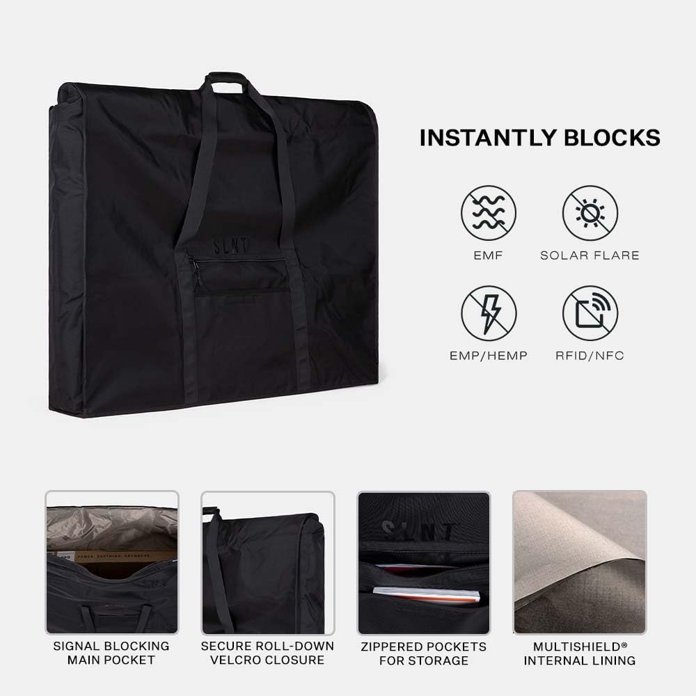 Silent Pocket SLNT Utility Faraday Bag for Solar Panels and Large Electronic Devices Water Resistant Nylon, Multishield Blocks Wireless Signals - Protects from Hacking, Spying - Image 3