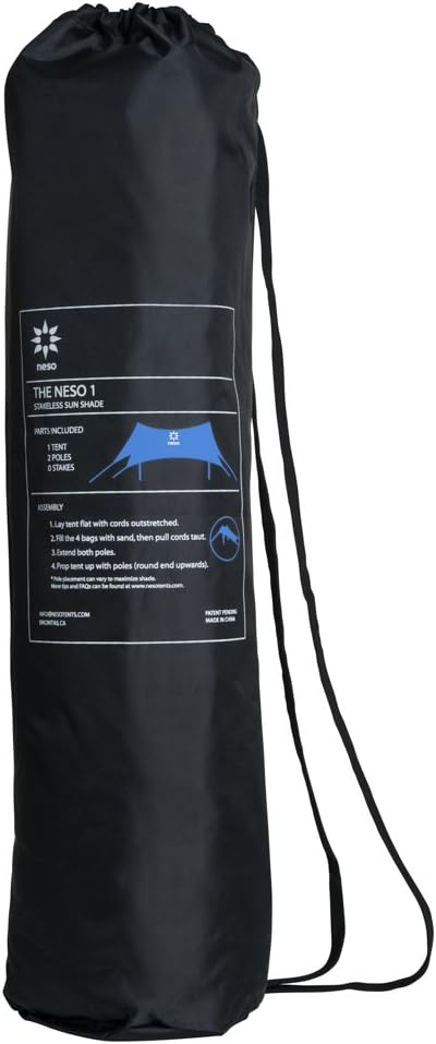 Neso Portable Beach Tent Sun Shelter with Sand Anchor - Lightweight Beach Shade Canopy - Easy Setup for Family Outing - Patented Reinforced Corners - UPF 50+ Sun Protection - 7 x 7ft - Periwinkle Blue - Image 6