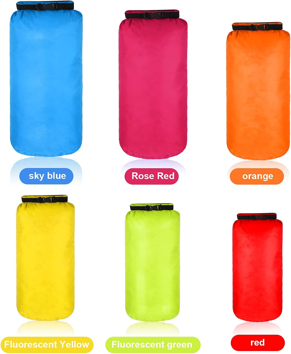 Shappy 6 Pcs Waterproof Dry Bag Set Ultralight Stuff Sack 20/15/10/8/5/3L Backpacking Bag with Long Adjustable Strap Outdoor Keep Gear Dry Sack for Camping Kayaking Boating Hiking Travel - Image 4