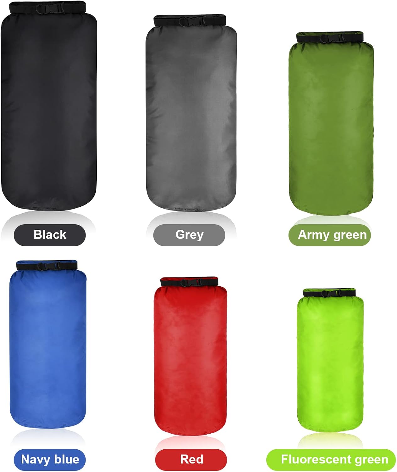 Shappy 6 Pcs Waterproof Dry Bag Set Ultralight Stuff Sack 20/15/10/8/5/3L Backpacking Bag with Long Adjustable Strap Outdoor Keep Gear Dry Sack for Camping Kayaking Boating Hiking Travel - Image 4