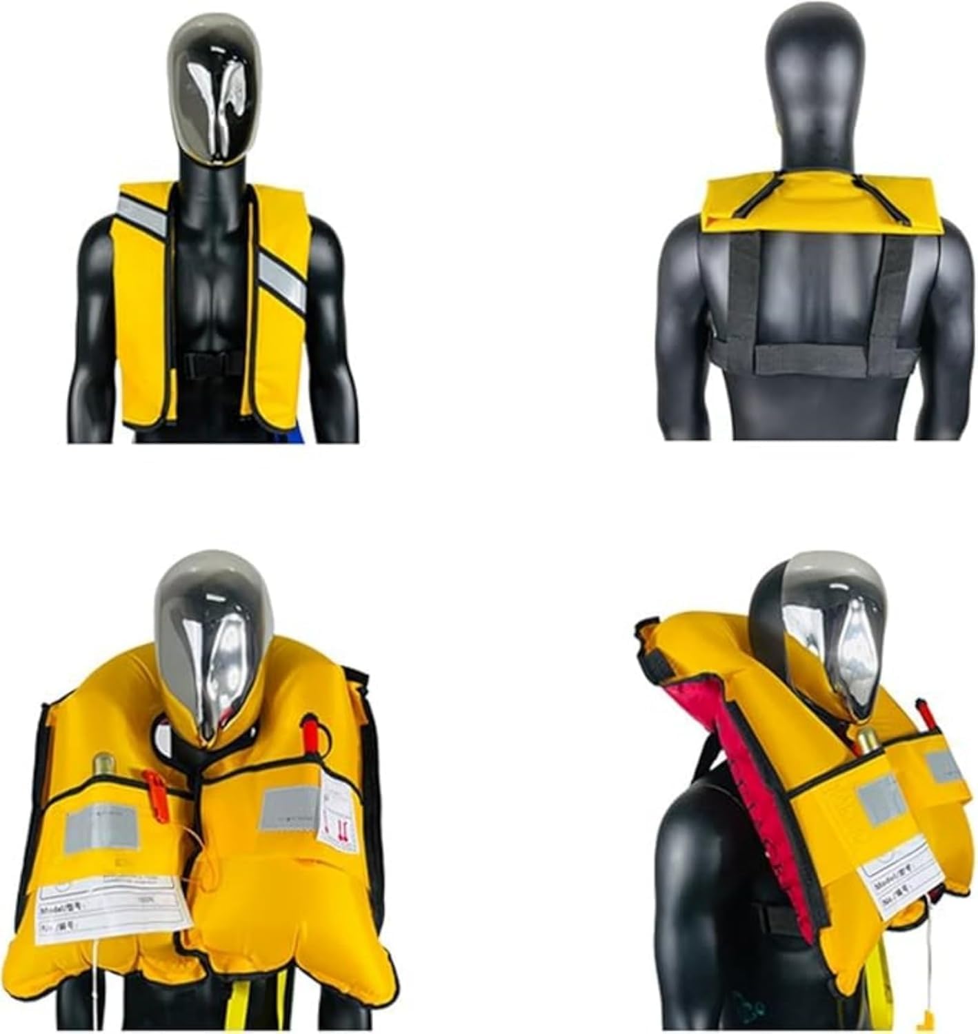 3-Pack 150N Automatic Inflatable Life Jacket for Adults – Adjustable Buoyancy Vest with Manual Override, Reflective Strips & Safety Whistle for Boating, Kayaking, Surfing & Swimming - Image 7