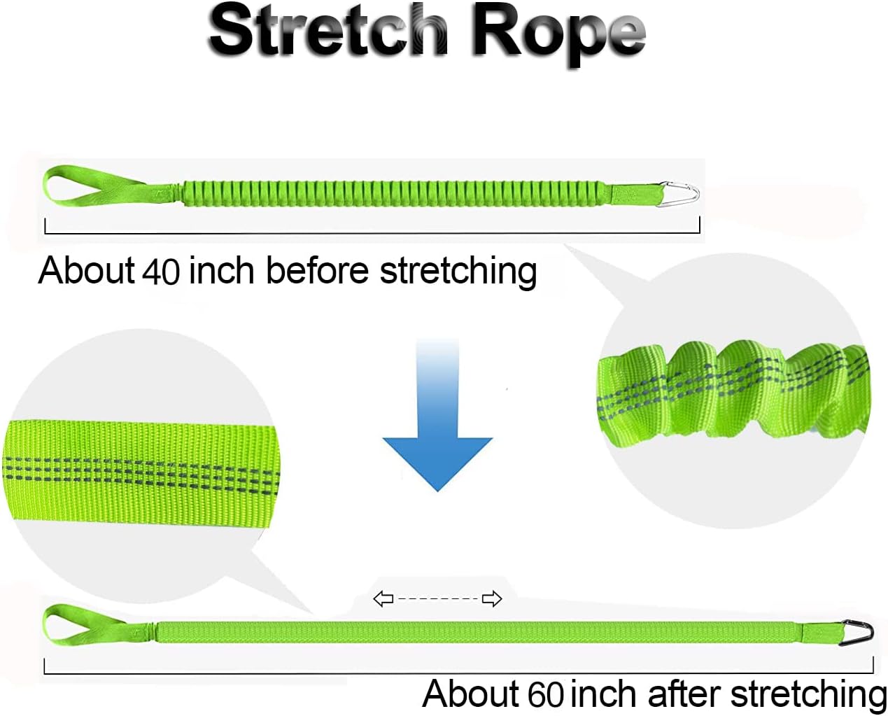 Paddle Leash Kayak Paddle Holder Tool Lanyard - 2 Pack Stretchable Paddle Strap with Carabiner Secure Leash Lanyard Rope for SUP Kayak Canoe Paddle Fishing Pole Rod - Image 6