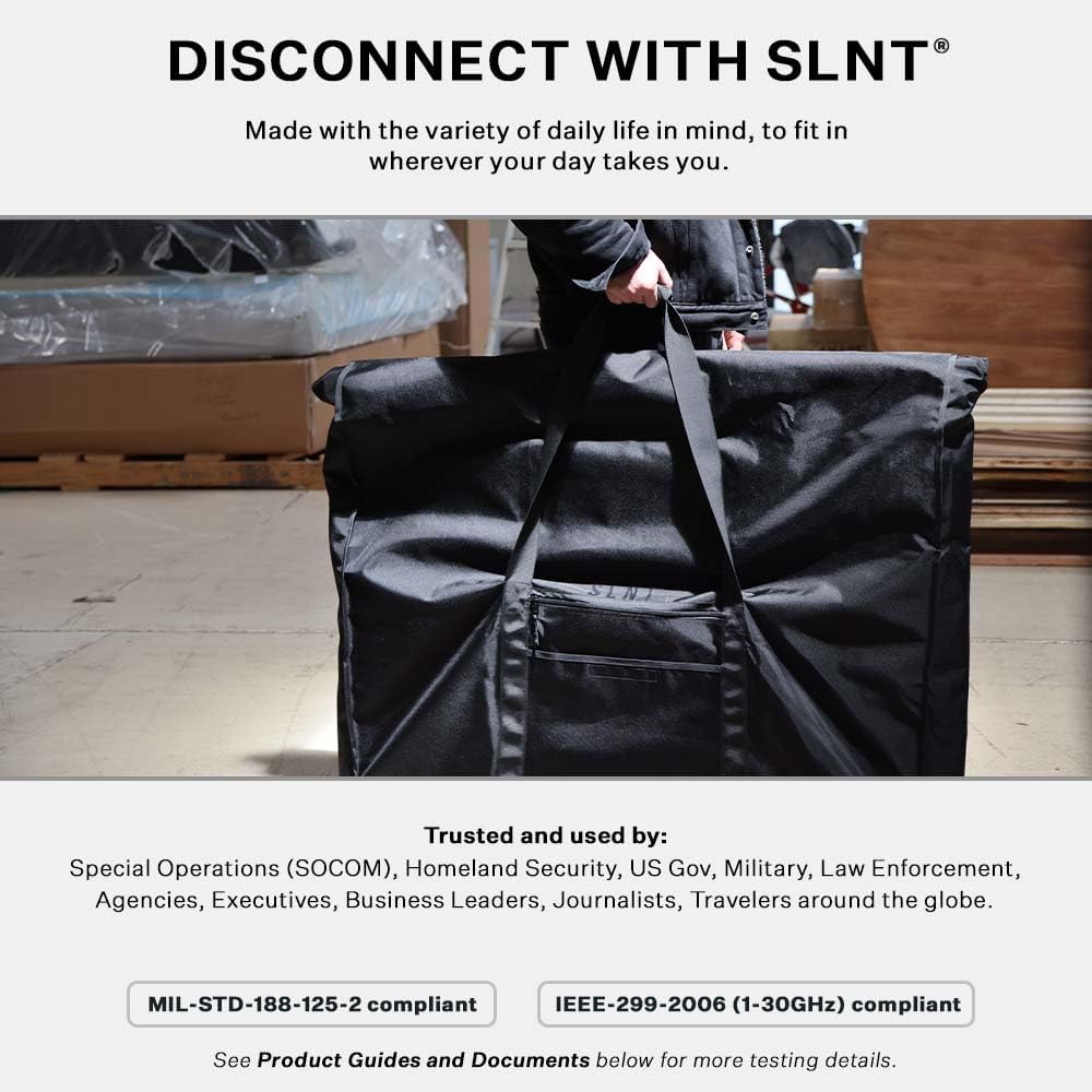Silent Pocket SLNT Utility Faraday Bag for Solar Panels and Large Electronic Devices Water Resistant Nylon, Multishield Blocks Wireless Signals - Protects from Hacking, Spying - Image 5
