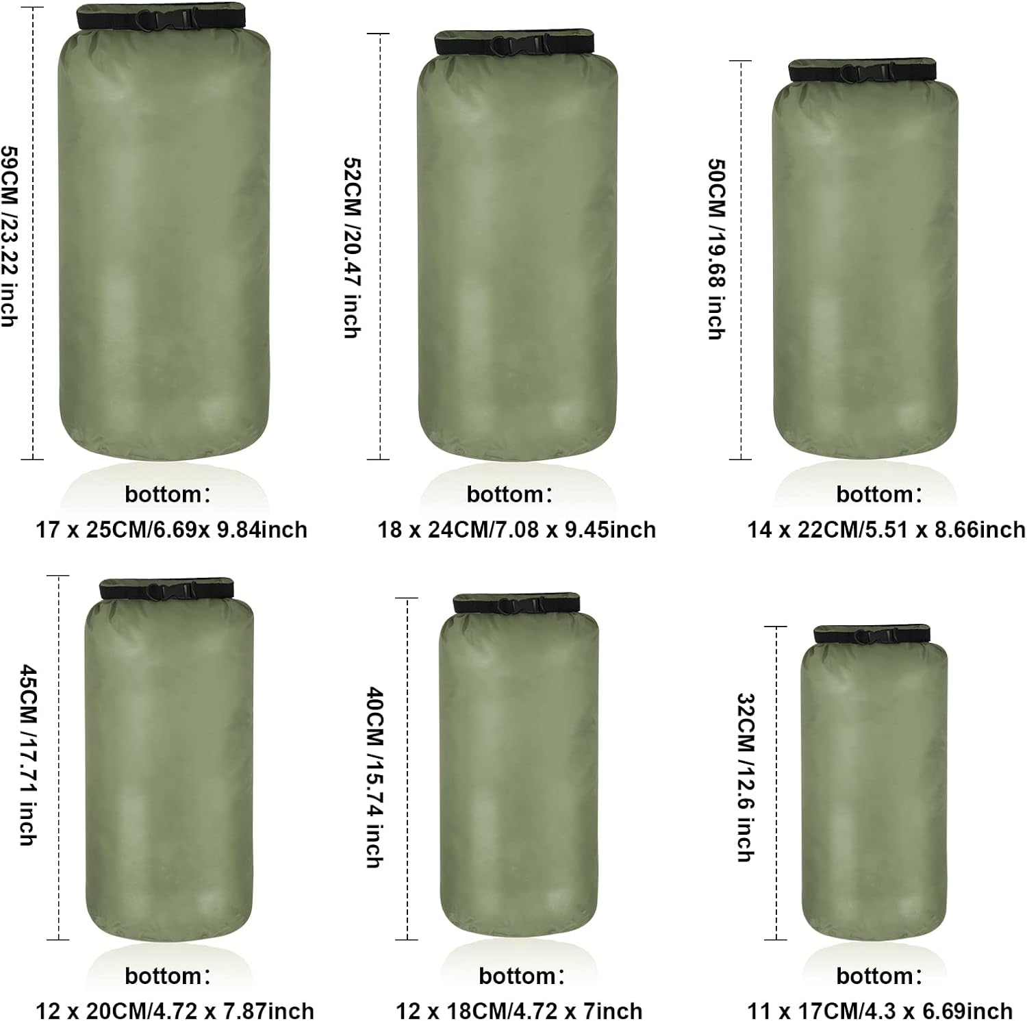 Shappy 6 Pcs Waterproof Dry Bag Set Ultralight Stuff Sack 20/15/10/8/5/3L Backpacking Bag with Long Adjustable Strap Outdoor Keep Gear Dry Sack for Camping Kayaking Boating Hiking Travel - Image 2