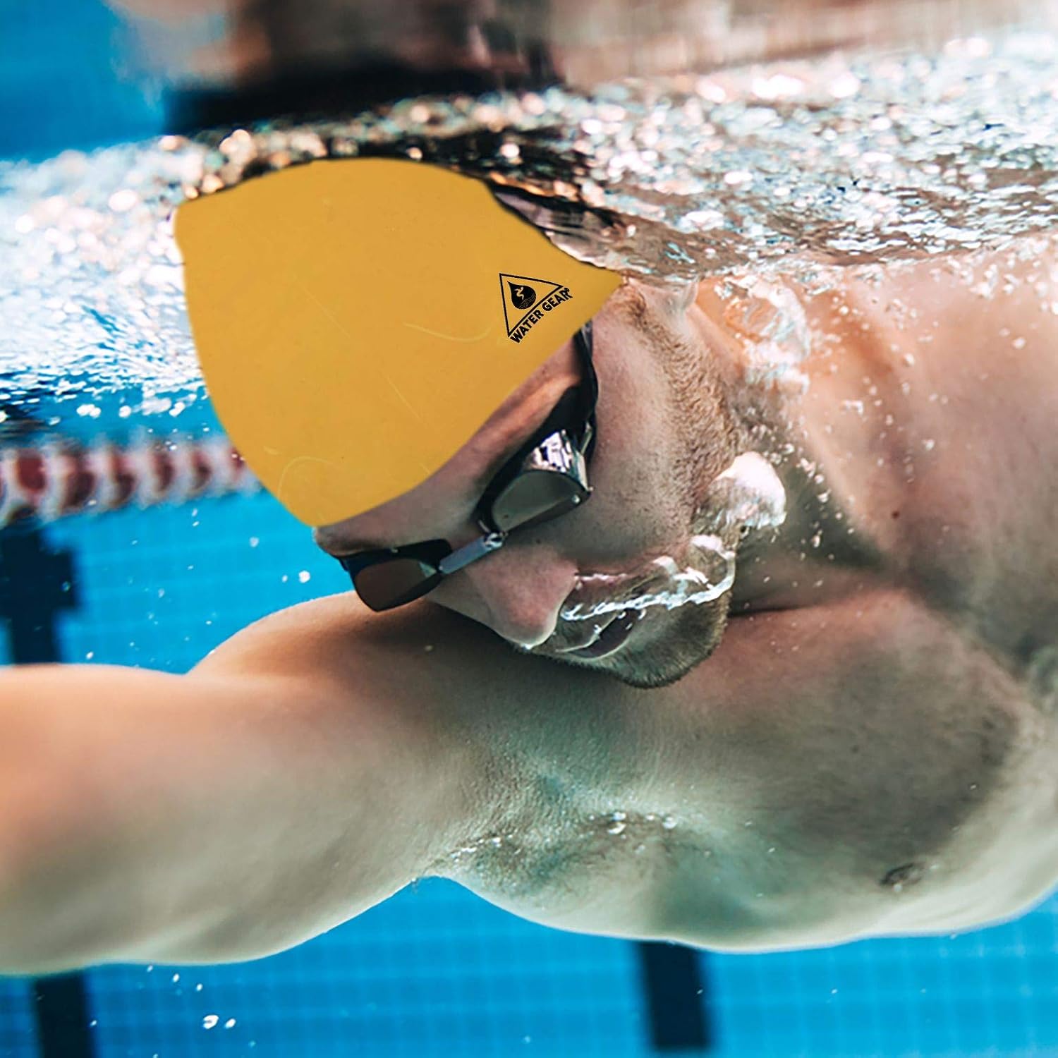 Water Gear Silicone Adult Swim Cap - Flexible Unisex Waterproof - Great for Short and Long Hair - Improve Your Performance - Women Men and Teens -Triathlon Swimmers and Athletes - Image 4