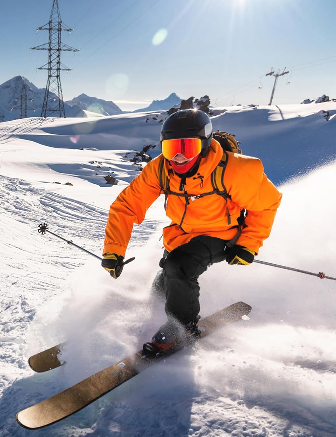 TBMPOY Men's Snow Ski Hiking Pants Waterproof Winter Fleece Lined Pants Camping Skiing Ice Fishing Pants with Belt - Image 3