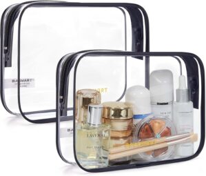 BAGSMART Clear Toiletry Bag, 2 Pack...