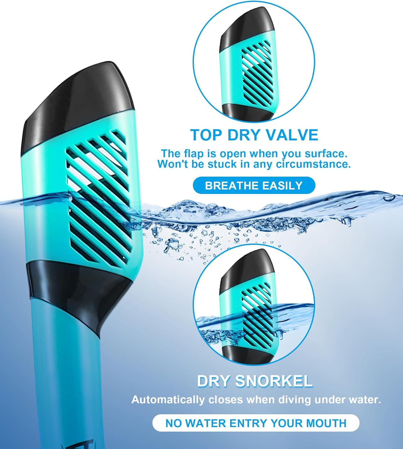 Aegend Snorkeling Gear for Adults Youth Kids, Snorkel Mask with Top Dry Valve - Panoramic View Anti-Leak and Anti-Fog with Mesh Bag for Snorkeling, Scuba Diving, Freediving & Swimming - Image 4