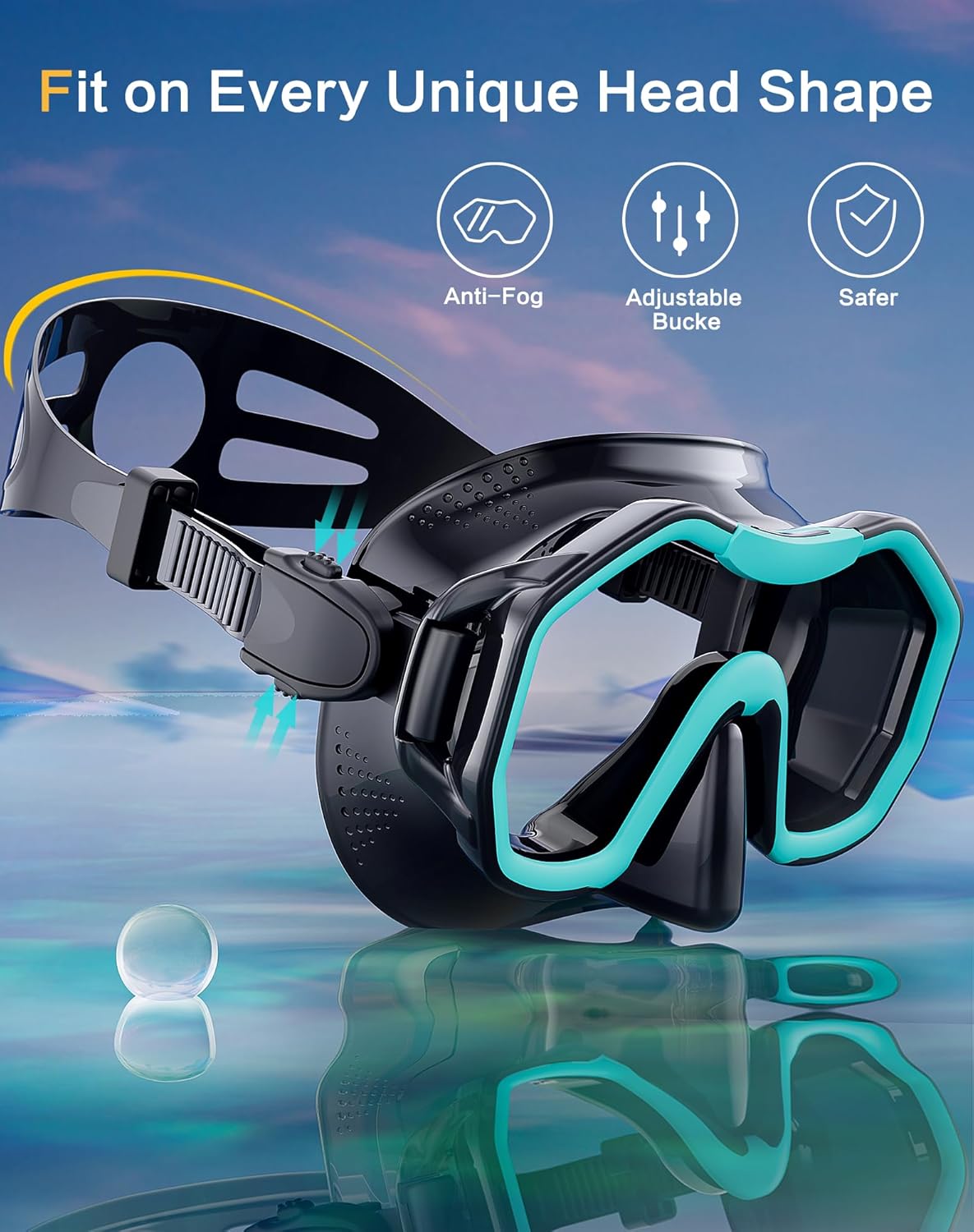 Snorkeling Gear for Adults Kids, Dry-Top Snorkel Set, 180°Panoramic Wide View Diving Mask Breathing Freely Snorkel Mask for Snorkeling Scuba Diving Swimming Travel - Image 2