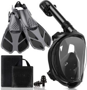 Mask Fins Snorkeling Gear for Adult...