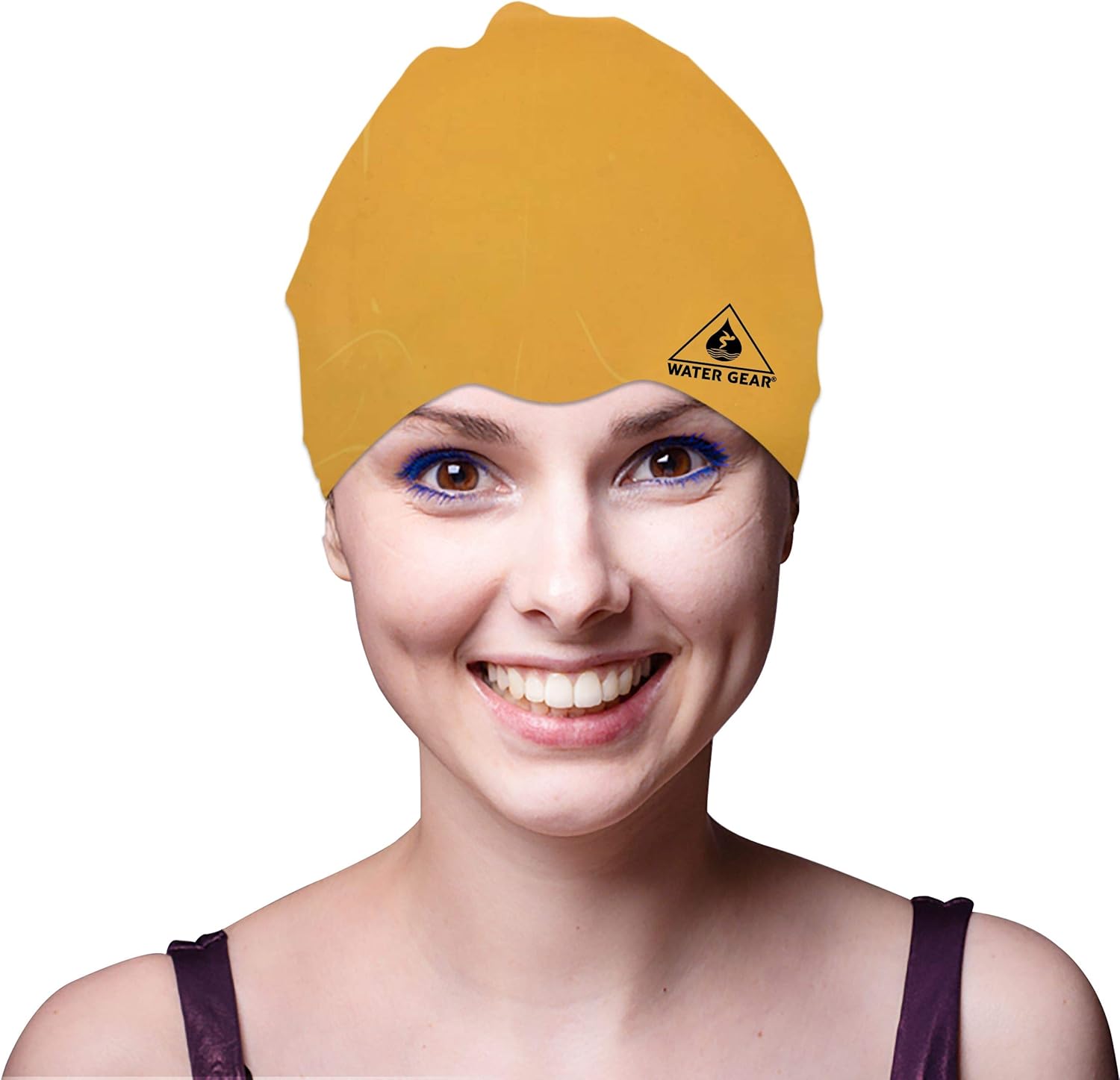 Water Gear Silicone Adult Swim Cap - Flexible Unisex Waterproof - Great for Short and Long Hair - Improve Your Performance - Women Men and Teens -Triathlon Swimmers and Athletes - Image 2