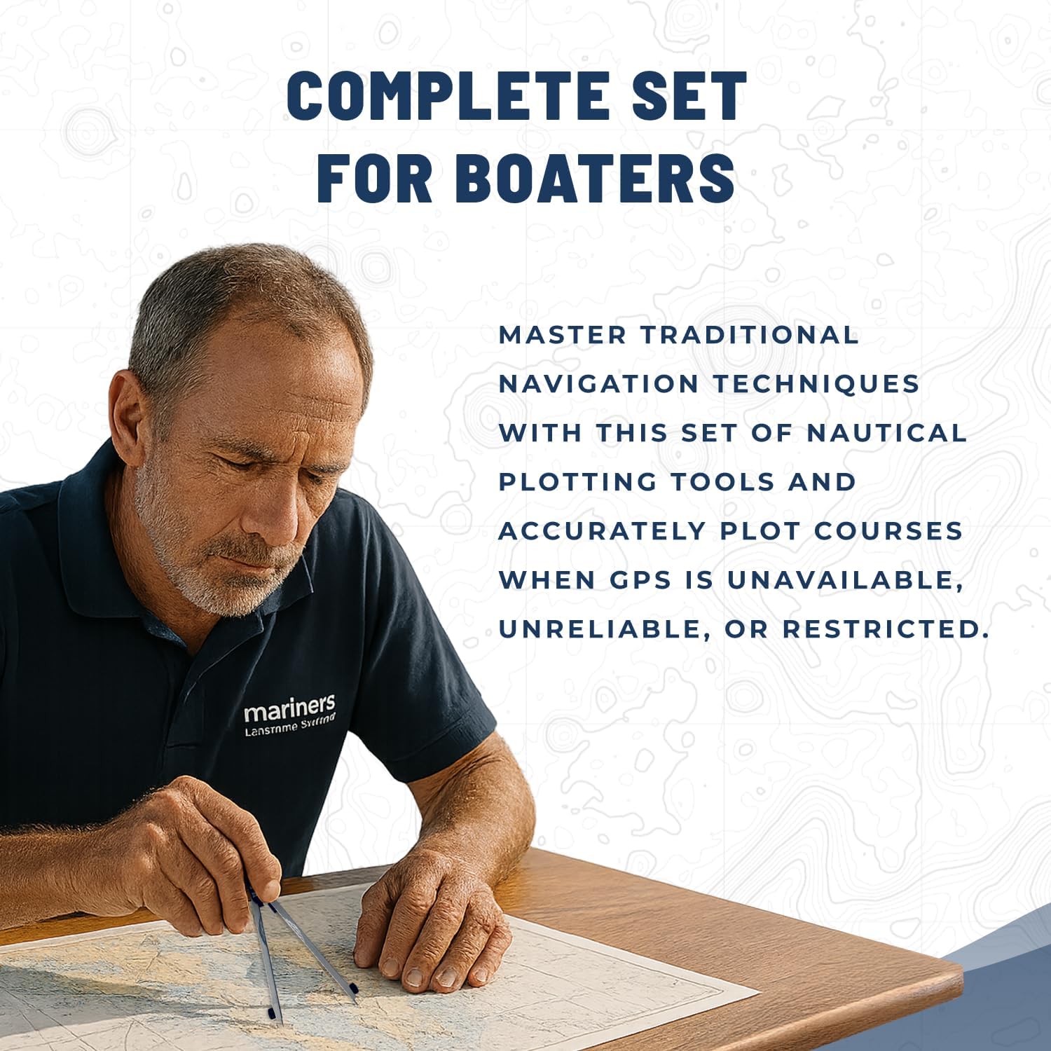 Mariners Chart Plotting Tool Kit - Marine Navigation Equipment, Weems and Plath Parallel Rulers, Dividers & Accessories for Nautical Charts, Sailing and Boating Exam Preparation - Image 3