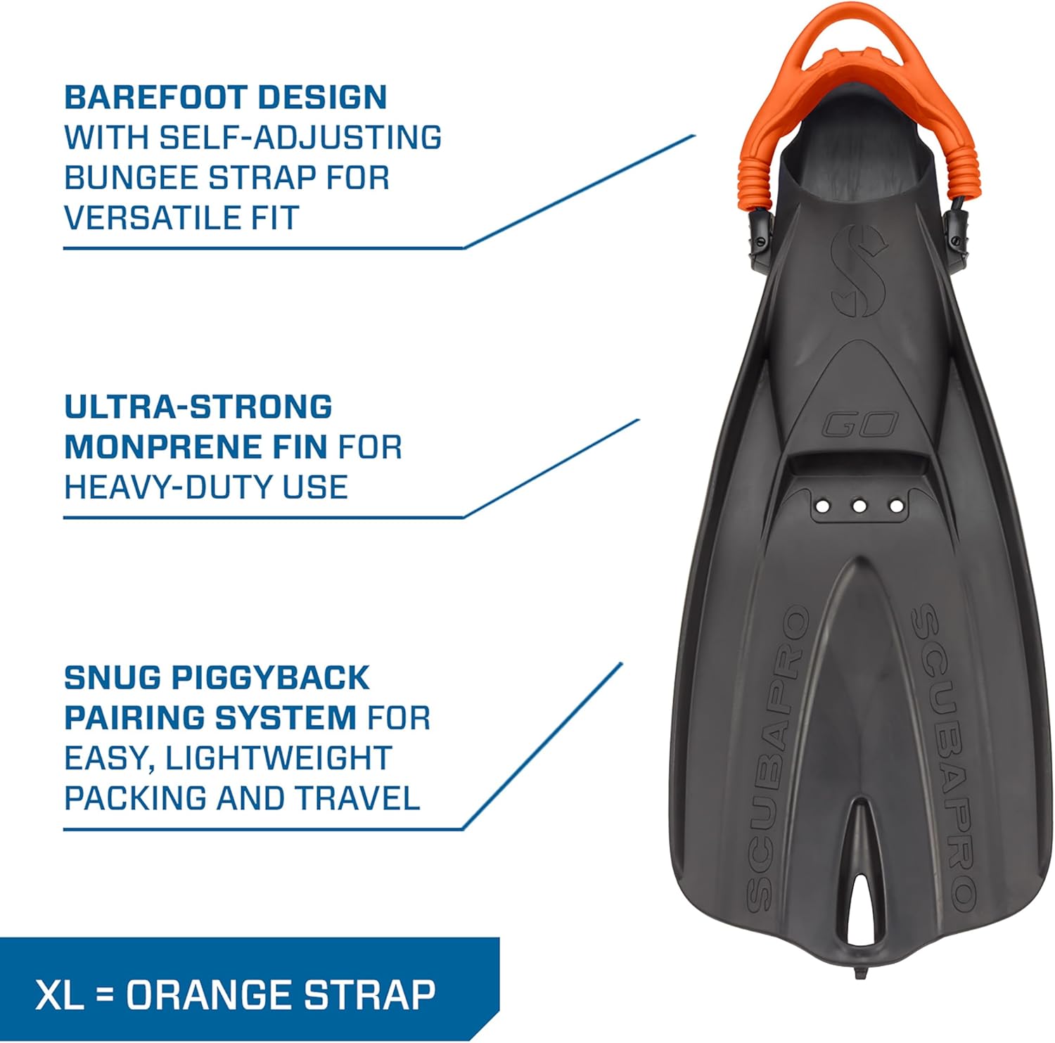 SCUBAPRO GO Travel Scuba Diving Fin for Snorkeling and Swimming, Open Heel Strap - Image 4