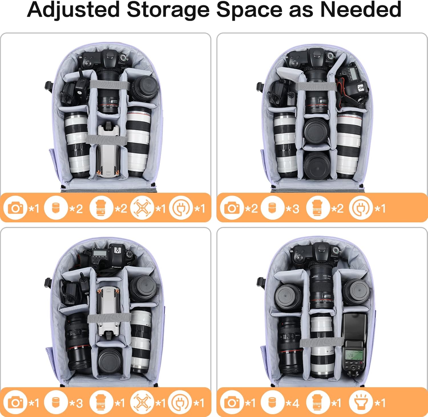 MOSISO Camera Backpack, DSLR/SLR/Mirrorless Photography Camera Bag 15-16 inch Waterproof Hardshell Case with Tripod Holder&Laptop Compartment Compatible with Canon/Nikon/Sony, Lavender Gray - Image 3