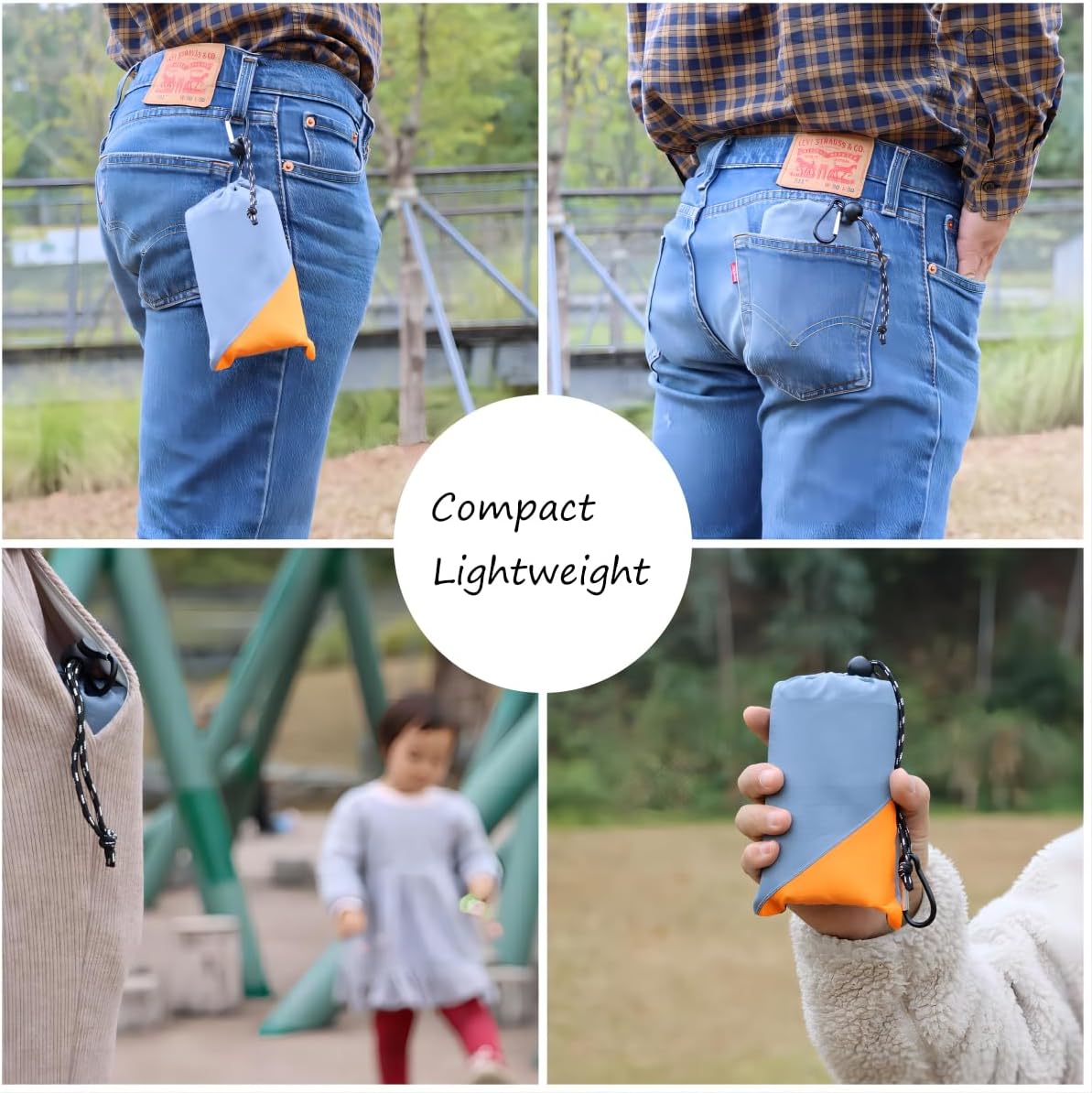 Orga'Neat Pocket Picnic Blanket, Sandproof Lightweight Pocket Camping Tarp, 55″x 60″ Foldable & Fits into Small Bag, Water Resistant Washable Quick Dry Compact Beach Mat for Outdoor Recreation - Image 4