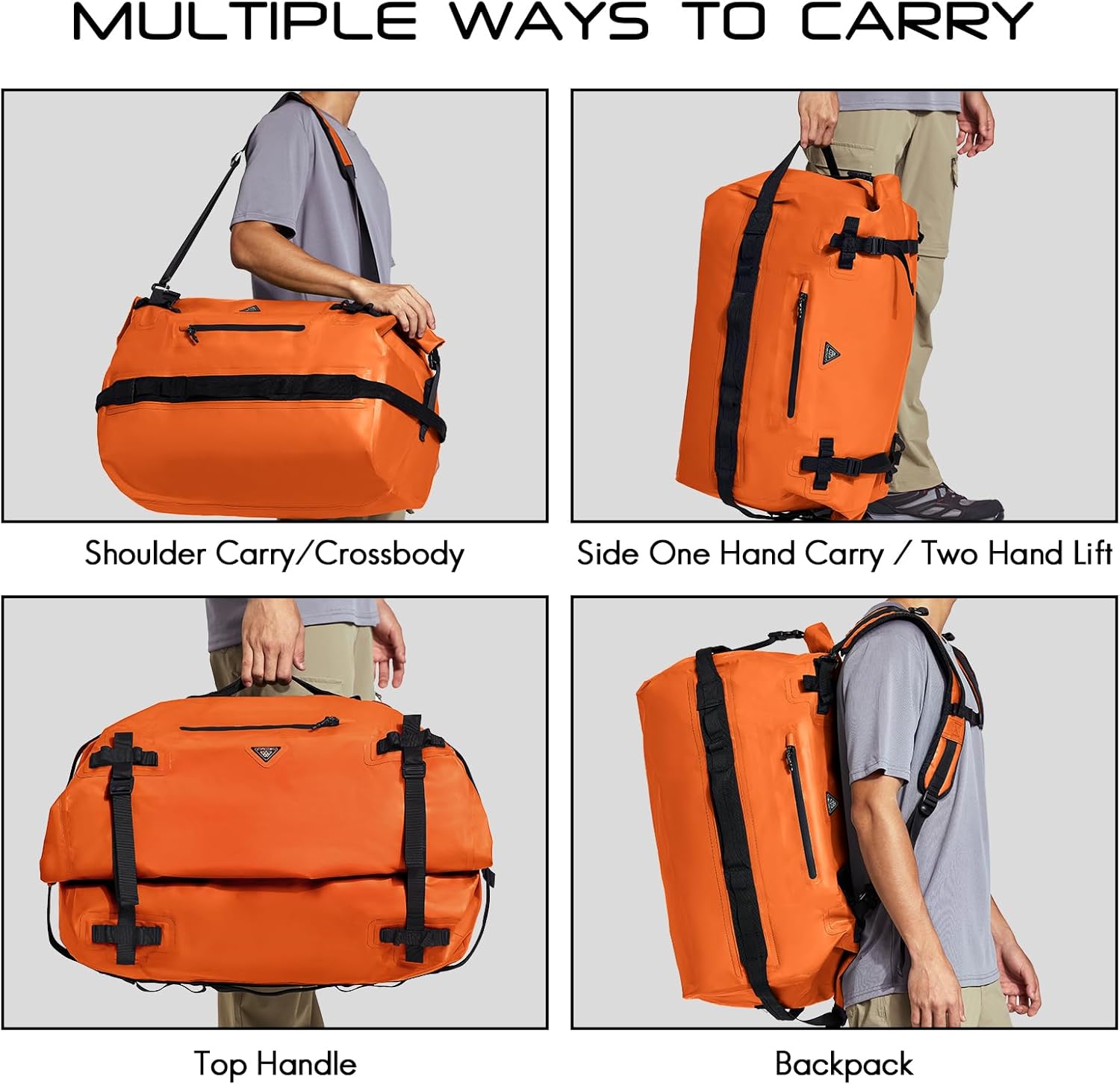 Haimont Large Waterproof Duffel Backpack Roll-Top Heavy Duty Dry Duffle Bag for Boating, Travel, Motorcycle, Kayaking, Camping, 60L - Image 5