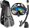 Snorkel Set with Fins for Adults, S...