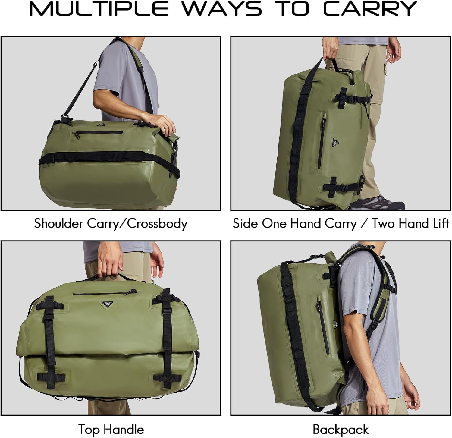 Haimont Large Waterproof Duffel Backpack Roll-Top Heavy Duty Dry Duffle Bag for Boating, Travel, Motorcycle, Kayaking, Camping, 60L - Image 5