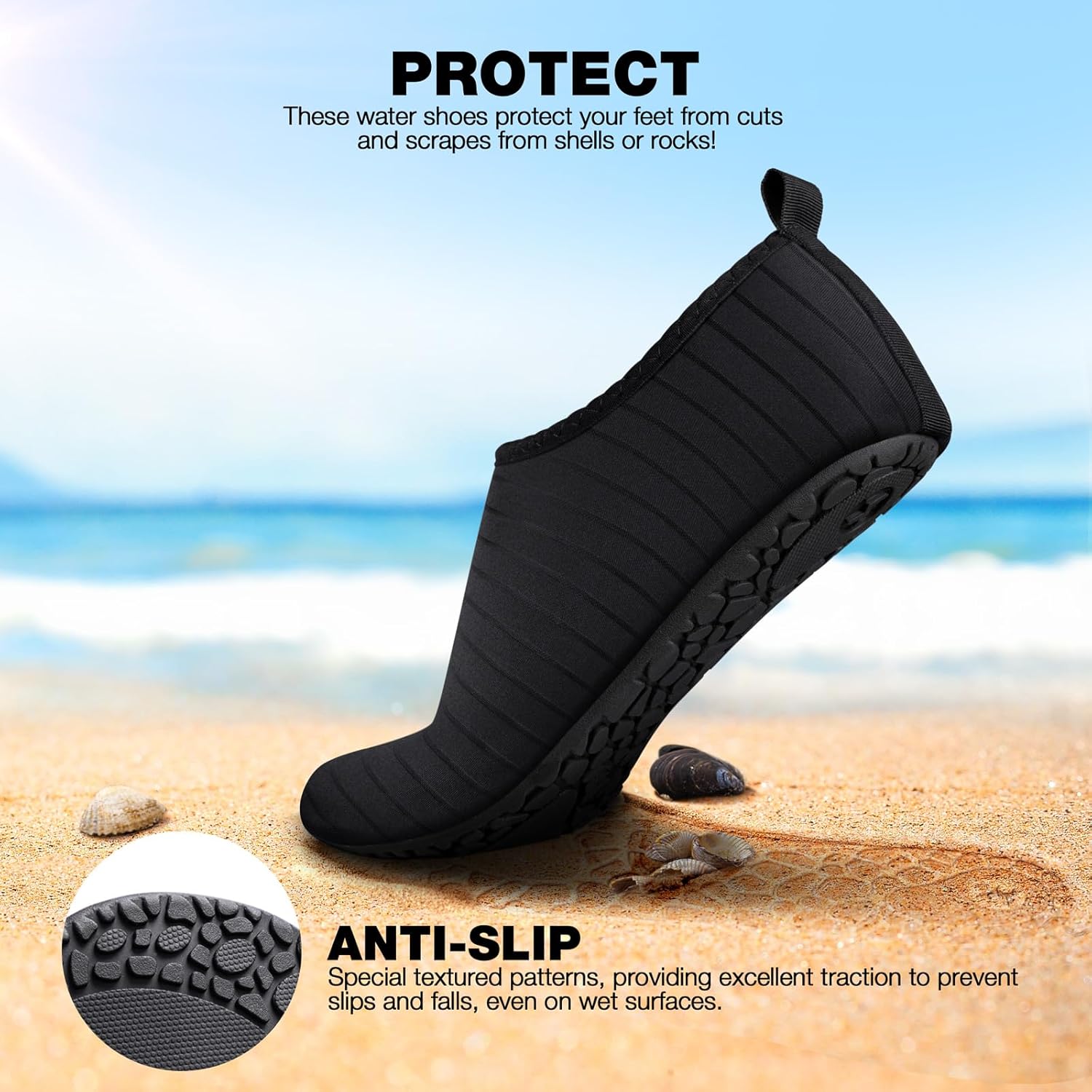 SIMARI Water Shoes Women Men Aqua Socks Beach Barefoot Quick Drying Aqua Aerobics Swim Pool Non Slip Outdoor Travel Essentials Surf River Lake Snorkeling Kayak Yoga Adult Youth - Image 4