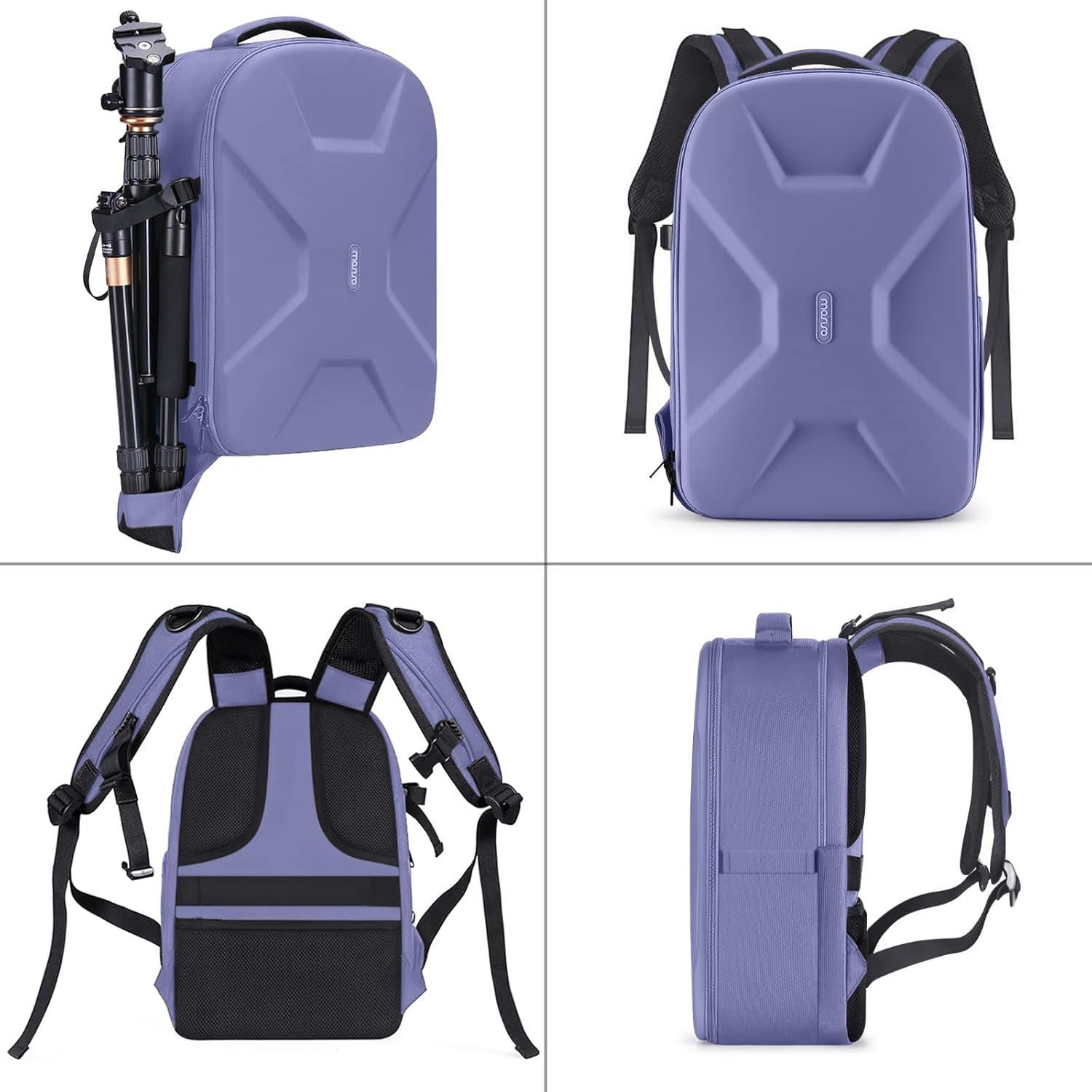 MOSISO Camera Backpack, DSLR/SLR/Mirrorless Photography Camera Bag 15-16 inch Waterproof Hardshell Case with Tripod Holder&Laptop Compartment Compatible with Canon/Nikon/Sony, Lavender Gray - Image 5