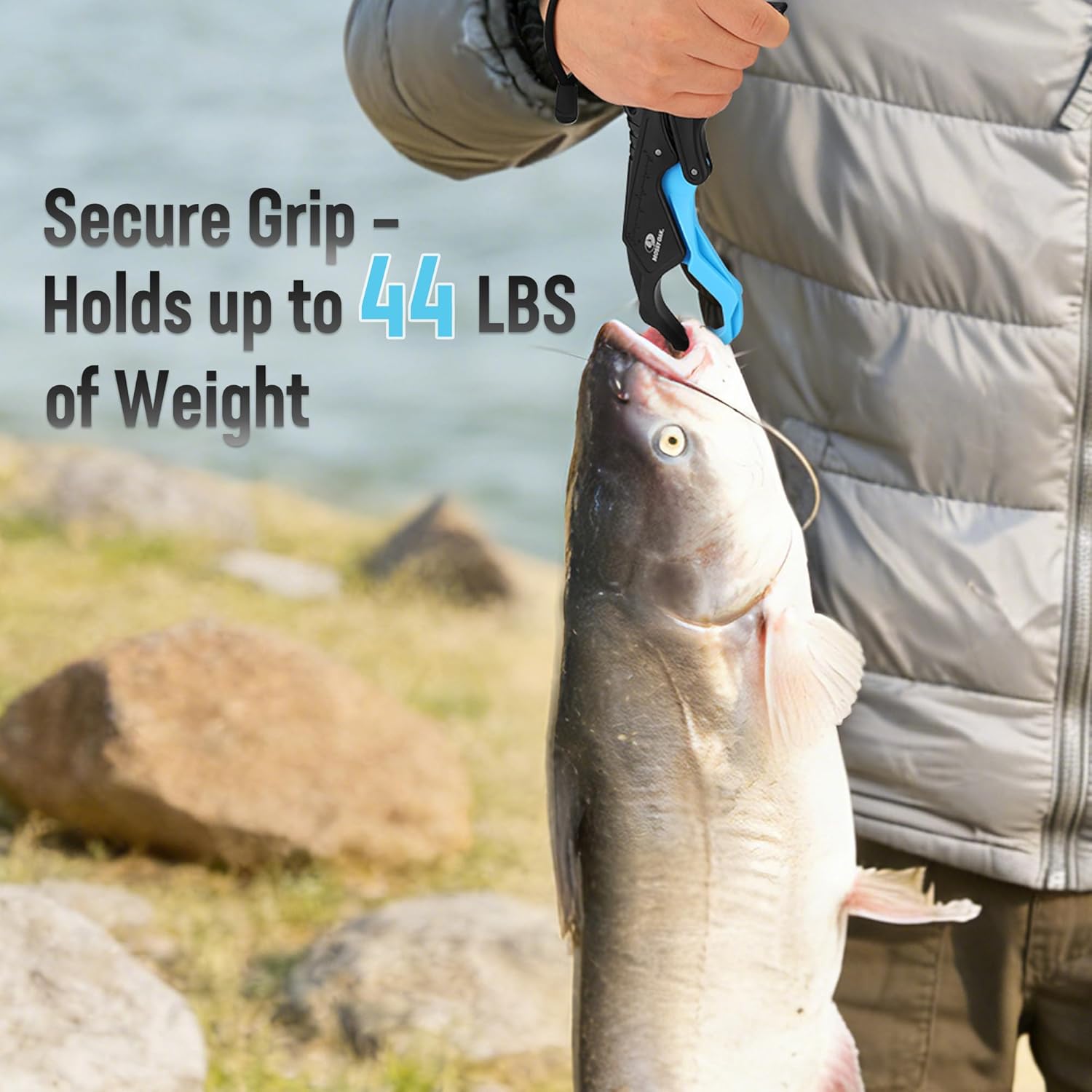 Mossy Oak 10.5'' Fishing Lip Gripper, Lightweight Nylon & Fiberglass Fish Grabber with Lanyard, Non-Slip Handle, for Fishing Lovers, Suitable for Freshwater and Saltwater - Image 3