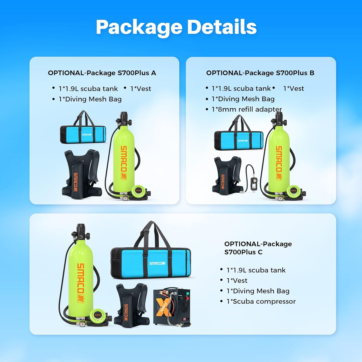 SMACO S700 Plus Mini Scuba Tank 1.9L Portable Diving Tank Reusable Pony Bottle for Underwater Exploration Lung Air Tank Kit Diving Cylinder for Emergency Rescue Boat Cleaning Backup Air Source - Image 8