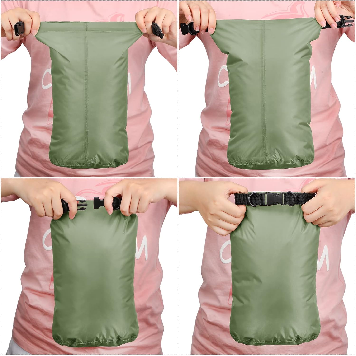 Shappy 6 Pcs Waterproof Dry Bag Set Ultralight Stuff Sack 20/15/10/8/5/3L Backpacking Bag with Long Adjustable Strap Outdoor Keep Gear Dry Sack for Camping Kayaking Boating Hiking Travel - Image 5