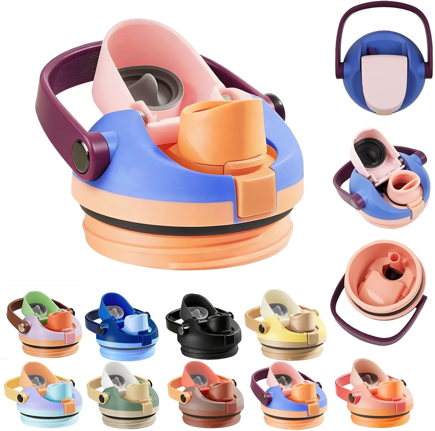 Replacement Lid for Owala FreeSip Sway 30 oz & 40 oz Water Bottle and Tumbler 40 oz, One Button Water Bottle Top Replacement Cap Compatible with Owala Freesip Sway Cup , Leakproof Lids Accessory