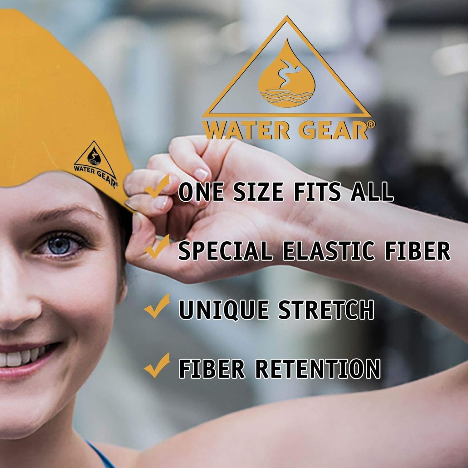 Water Gear Silicone Adult Swim Cap - Flexible Unisex Waterproof - Great for Short and Long Hair - Improve Your Performance - Women Men and Teens -Triathlon Swimmers and Athletes - Image 5