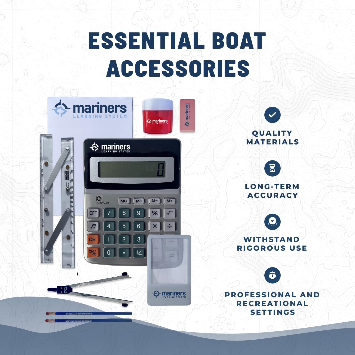Mariners Chart Plotting Tool Kit - Marine Navigation Equipment, Weems and Plath Parallel Rulers, Dividers & Accessories for Nautical Charts, Sailing and Boating Exam Preparation - Image 4