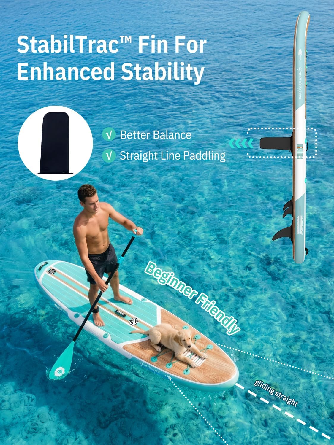 Niphean Inflatable Stand Up Paddle Board with SUP Accessories, Anti-Slip EVA Deck, 10’6’’ Inflatable Paddle Boards for Adults & Youth of All Skill Levels - Image 5