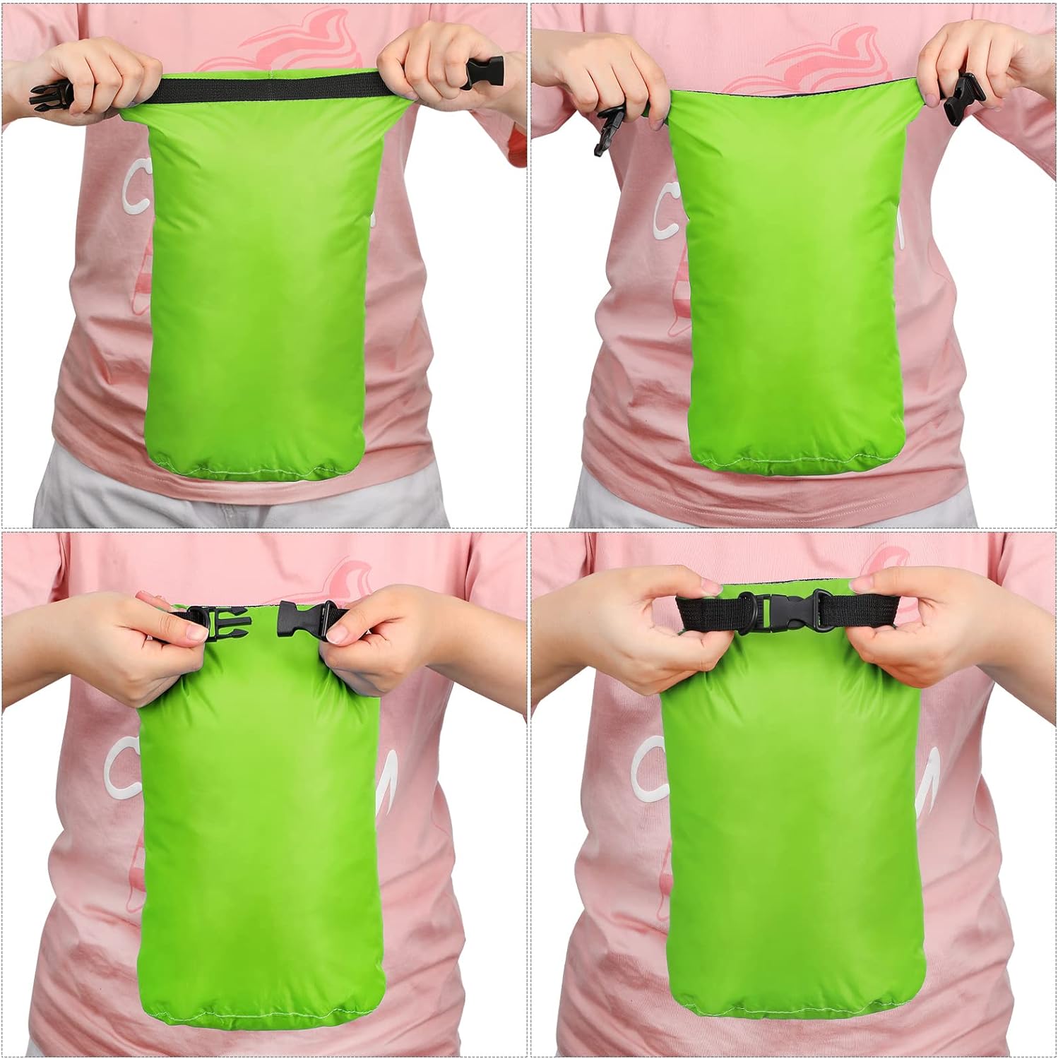 Shappy 6 Pcs Waterproof Dry Bag Set Ultralight Stuff Sack 20/15/10/8/5/3L Backpacking Bag with Long Adjustable Strap Outdoor Keep Gear Dry Sack for Camping Kayaking Boating Hiking Travel - Image 5