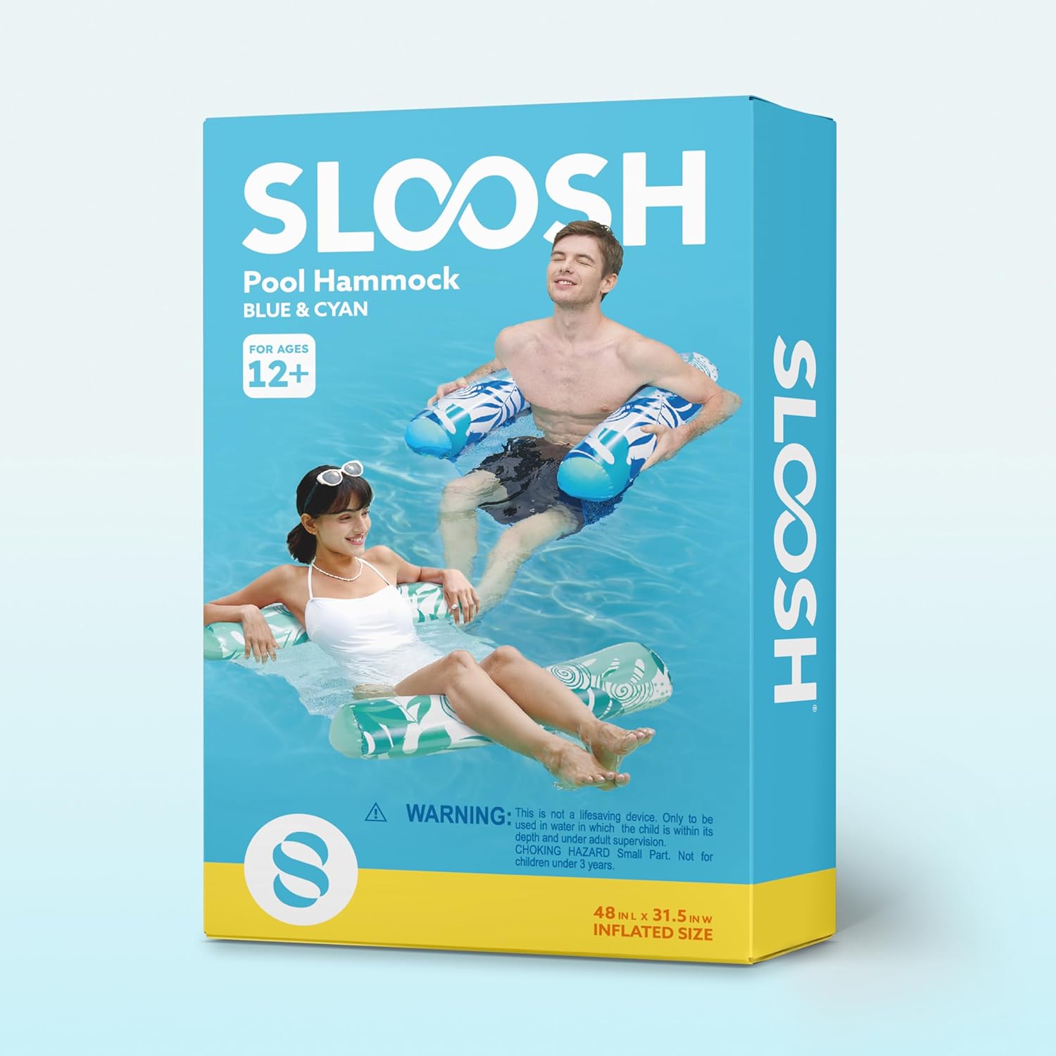 SLOOSH 2 Packs Hammock Pool Floats Adults, 4-in-1 Multi-Purpose Inflatable Pool Floats PVC Water Hammock Lounge Floaties - Image 8
