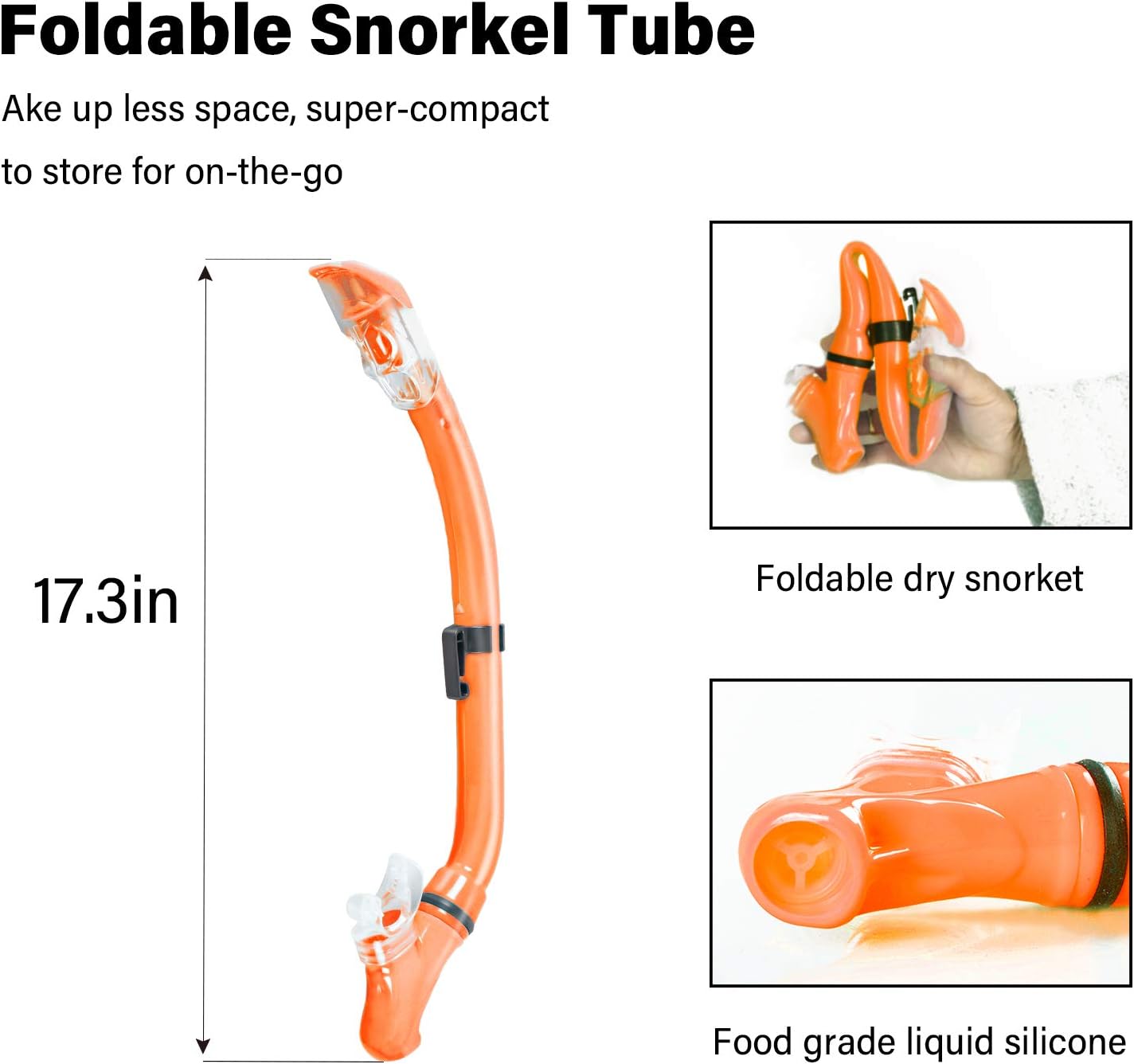 Kids Snorkeling Set Children Mask Fin Snorkel Set Snorkeling Gear Snorkel Mask + Adjustable Swimming Kids Flippers+ Dry Snorkel Tube + Travel Bags - Image 3