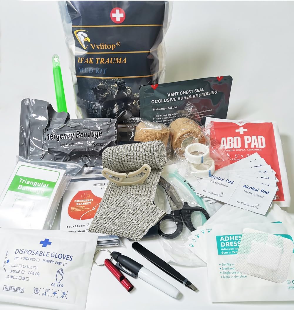 Trauma Refill Kit Med Pack IFAK First Aid | Vented Chest Seal | Israeli Bandage | ABD Pad | Self-Adhesive Bandages | Compressed Gauze | Bleeding Control Pack Feat Med Kits (Superior) - Image 2