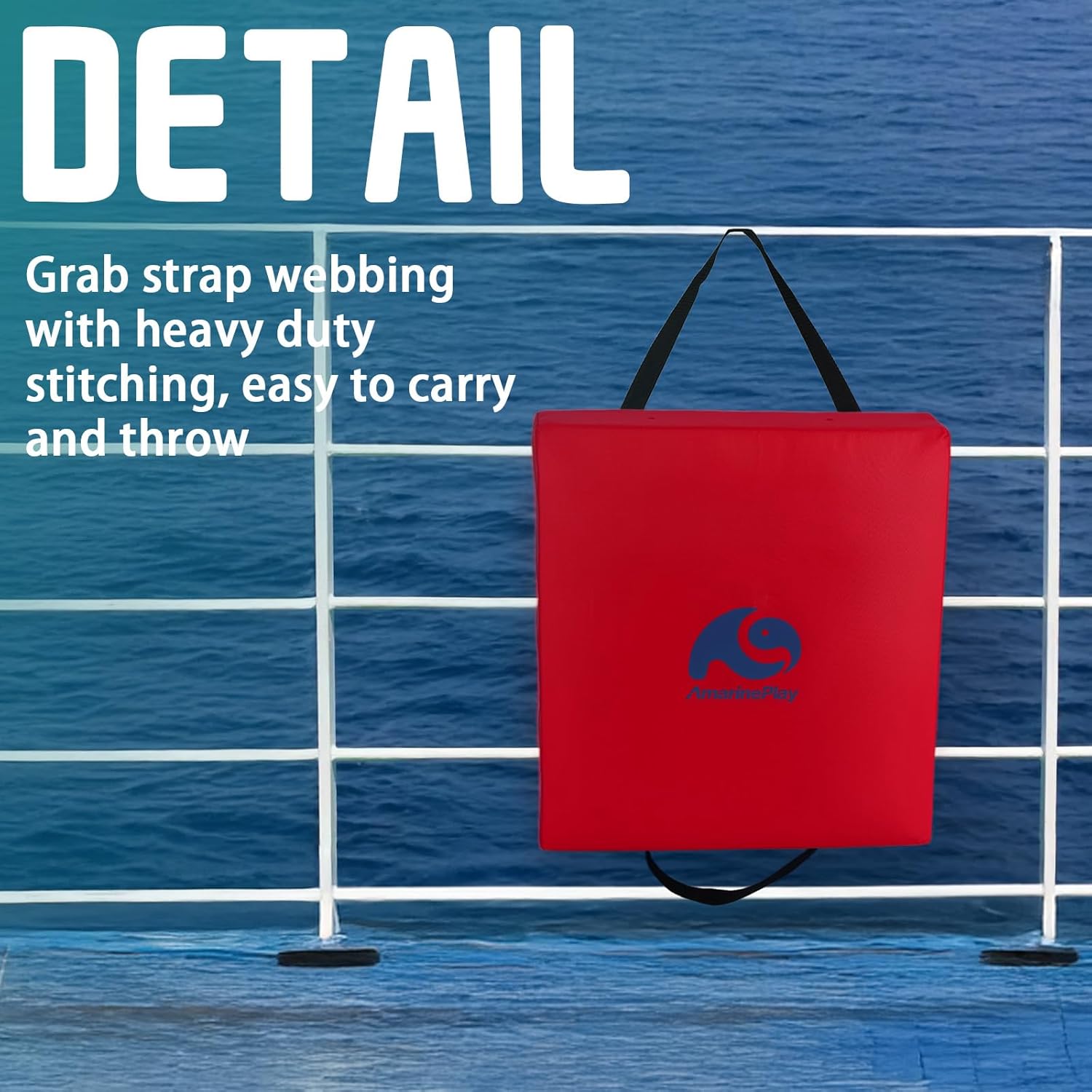 Throwable Flotation Cushion,Emergency Marine Foam Flotation Throwable Device,USCG Approved Type IV PFD Boat Throw Seat Cushion Life Preserver Emergency Safety Equipment for Boat Kayak Canoe Red-1PK - Image 6