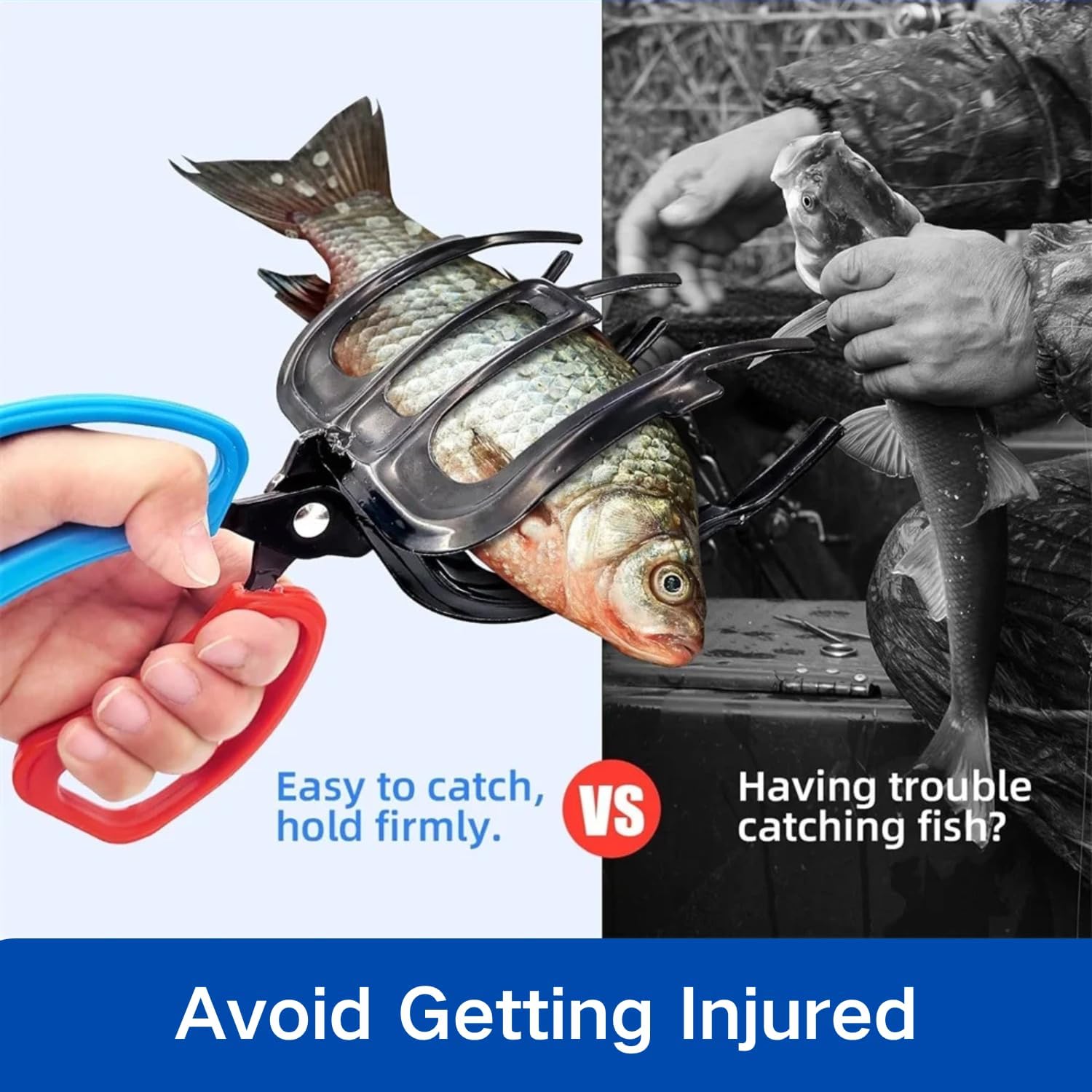 3 Claw Fish Gripper, Metal Fishing Pliers Gripper Catch Fish Control Clamp, Must Have Fishing Pliers Control Tool Fishing Accessories for Most Freshwater Fish Grip Tackle Holder - Image 4