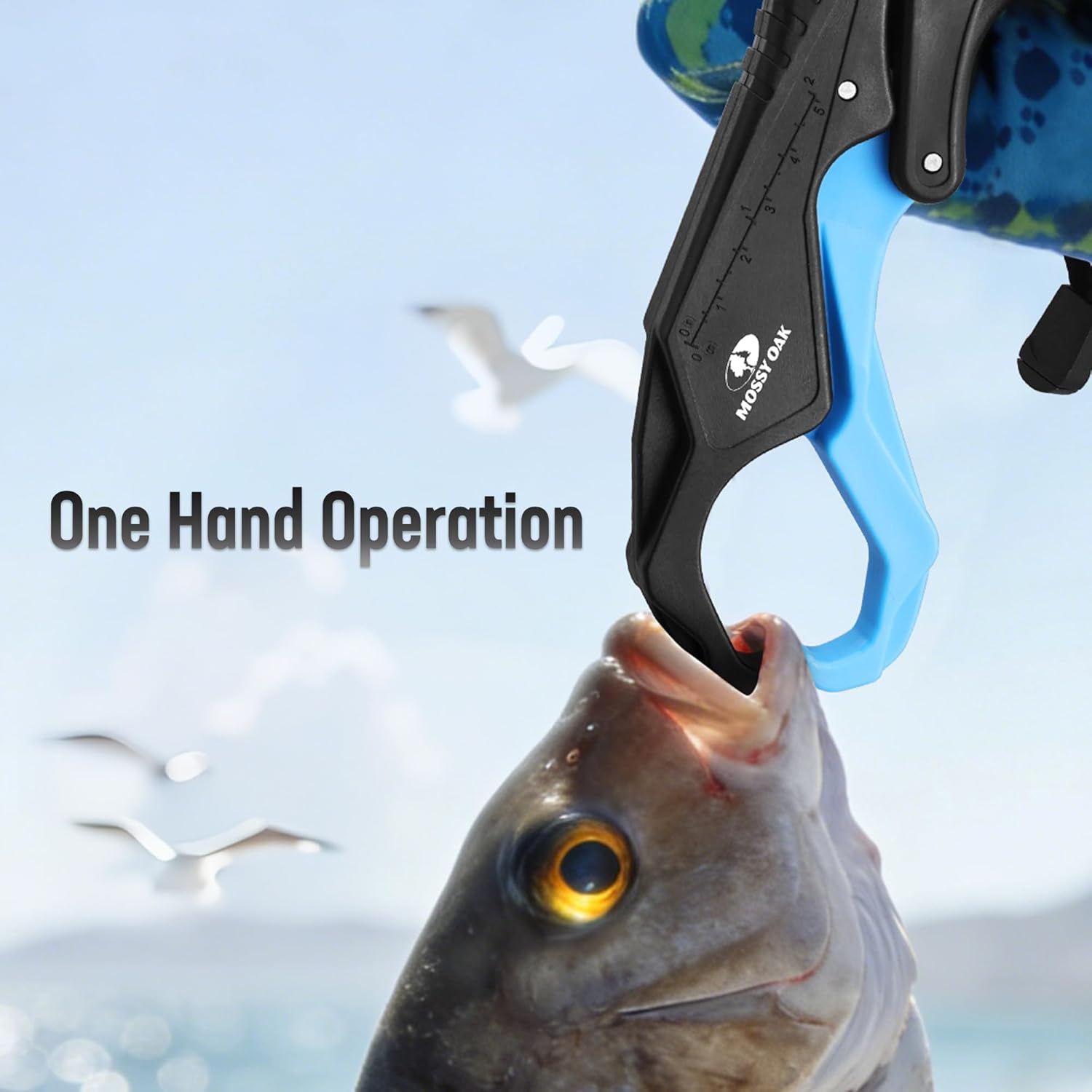 Mossy Oak 10.5'' Fishing Lip Gripper, Lightweight Nylon & Fiberglass Fish Grabber with Lanyard, Non-Slip Handle, for Fishing Lovers, Suitable for Freshwater and Saltwater - Image 8