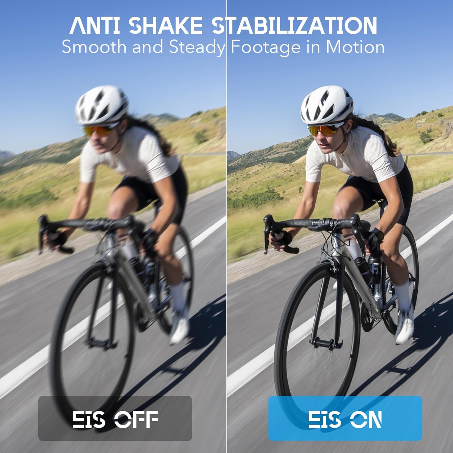 Action Camera 5K 30FPS Waterproof Camera Underwater 131FT with EIS WiFi App Remote Control 64GB Card 170° Wide Angle Sports Helmet Bike Video Black - Image 3