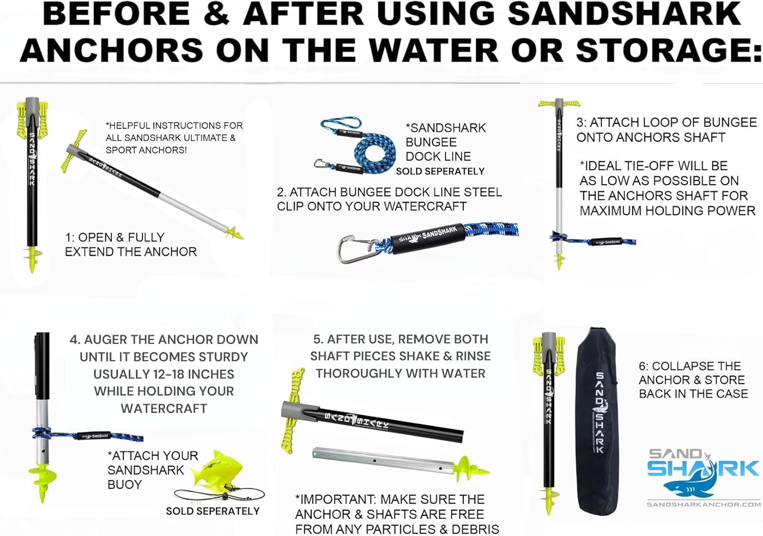 SandShark Anchor - Premium Screw in Boat Anchor, Pontoon Boat Anchor, Stainless Steel Shallow Water Anchor Pole, Sand Anchor w/Case - Essential Pontoon Boat Accessories - Image 8