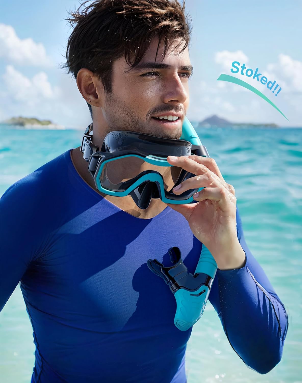 Snorkeling Gear for Adults Kids, Dry-Top Snorkel Set, 180°Panoramic Wide View Diving Mask Breathing Freely Snorkel Mask for Snorkeling Scuba Diving Swimming Travel - Image 6