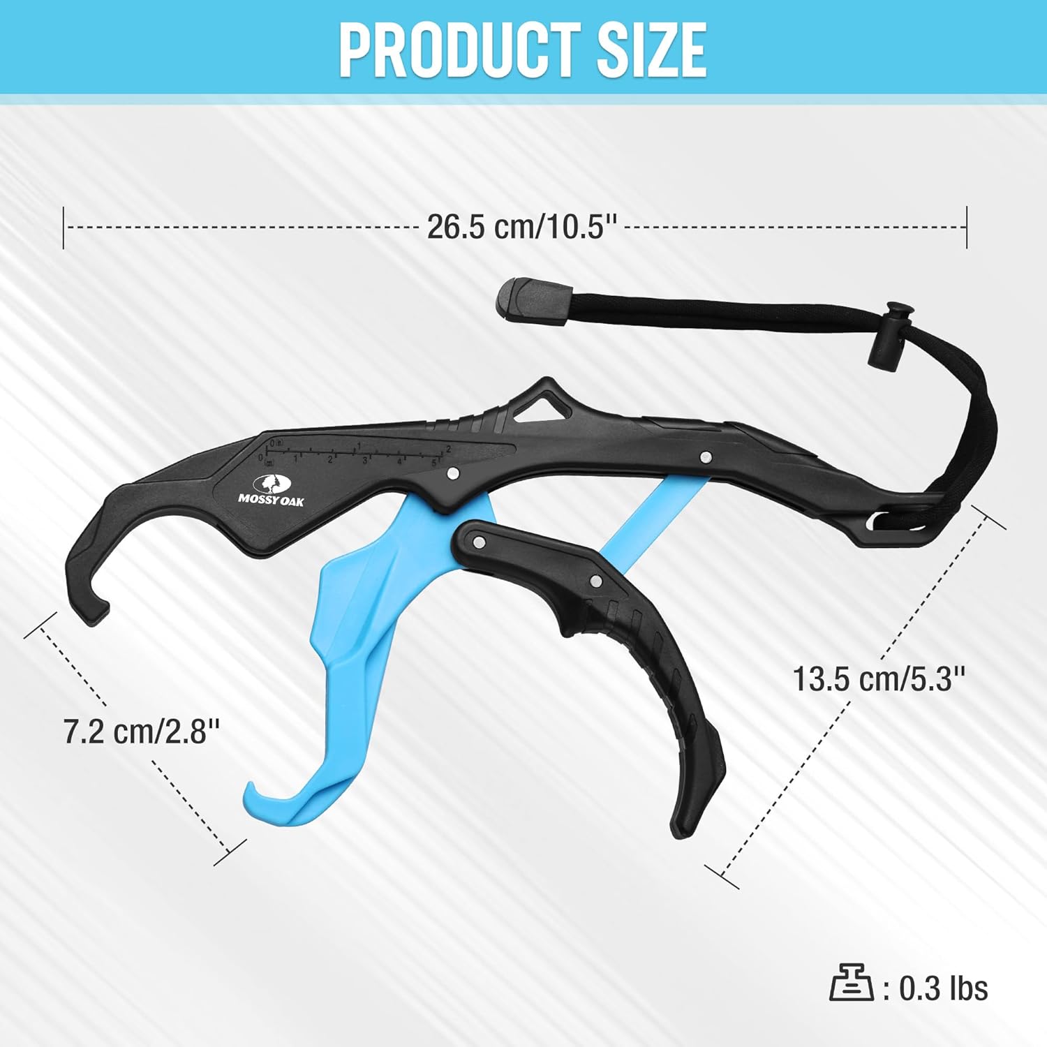 Mossy Oak 10.5'' Fishing Lip Gripper, Lightweight Nylon & Fiberglass Fish Grabber with Lanyard, Non-Slip Handle, for Fishing Lovers, Suitable for Freshwater and Saltwater - Image 5