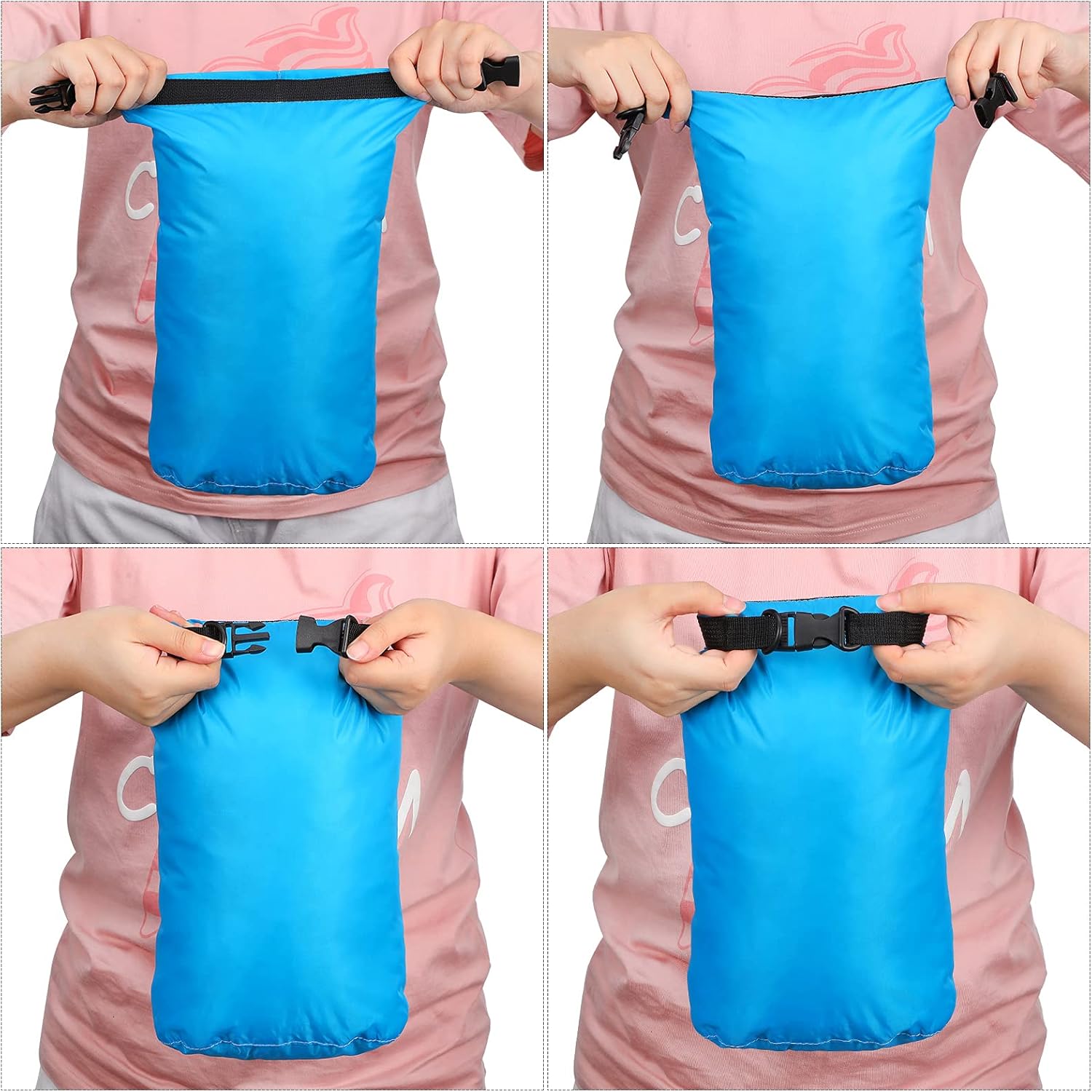 Shappy 6 Pcs Waterproof Dry Bag Set Ultralight Stuff Sack 20/15/10/8/5/3L Backpacking Bag with Long Adjustable Strap Outdoor Keep Gear Dry Sack for Camping Kayaking Boating Hiking Travel - Image 5