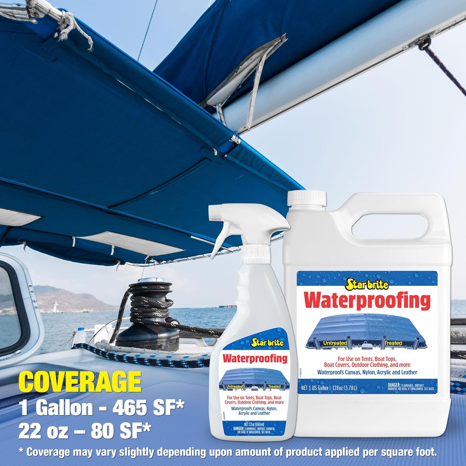 STAR BRITE Waterproofing Spray, Waterproofer + Stain Repellent + UV Protection for Boat Covers, Car Covers, Bimini Tops, Tents, Jackets, Backpacks, Boots, Awnings, Patio Covers & More - Image 5