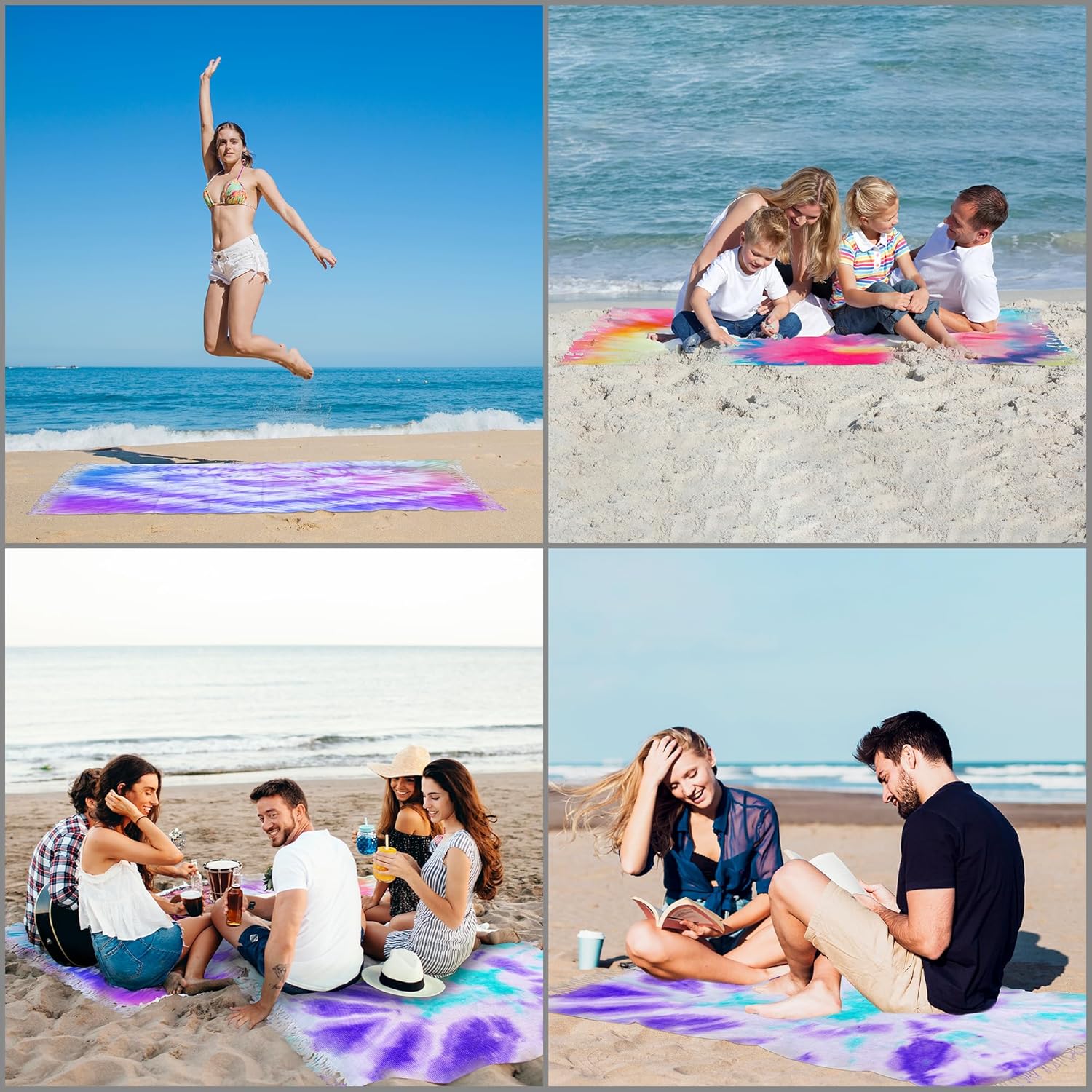 Turkish Beach Towels for Tie-dye Oversized White Beach Towel for tie dye Party 71x39 Lightweight Beach Blanke for Bath Towel Travel Towels with tie dye Thread (1) (4PCS) - Image 5