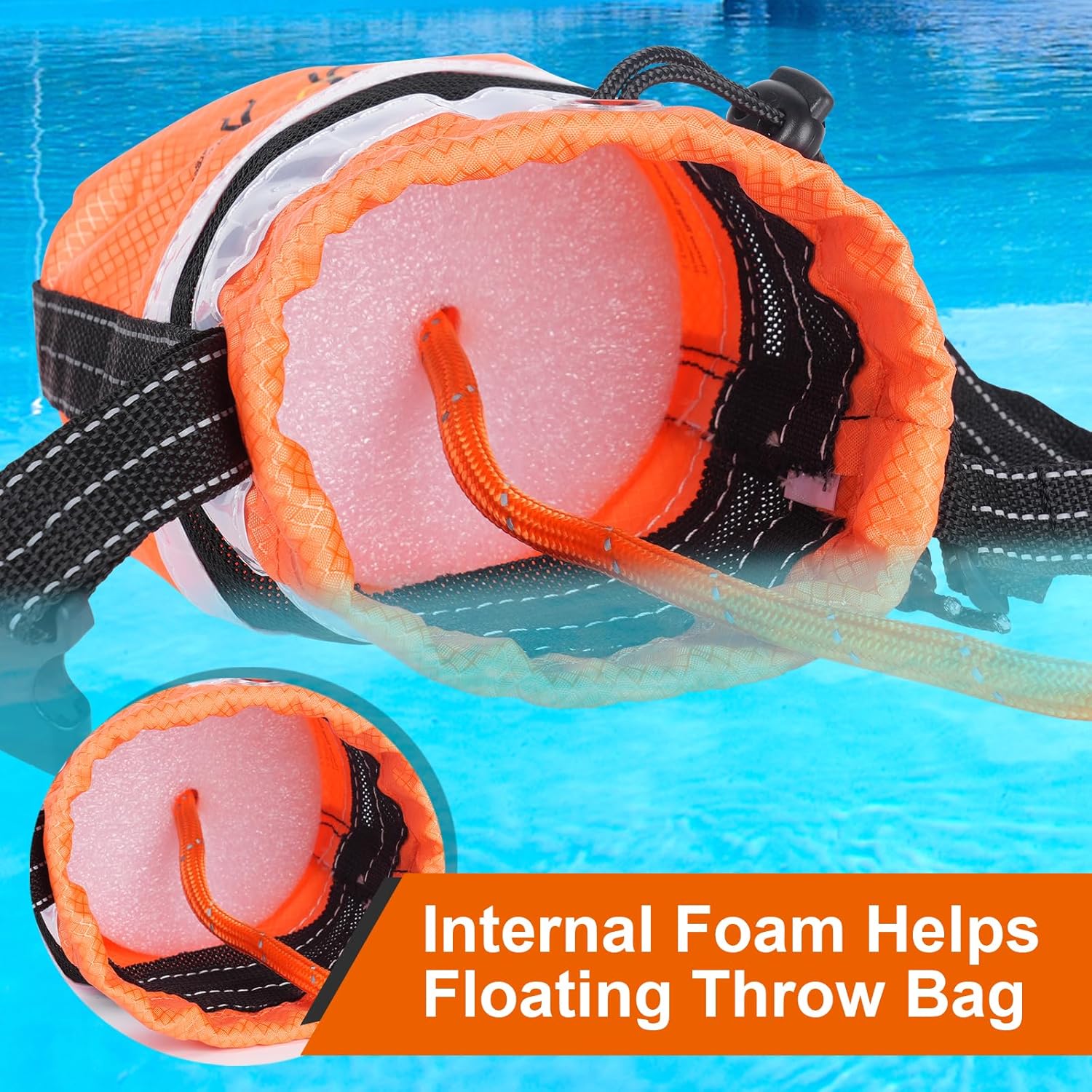 Water Rescue Throw Bag - 3/10 Inch Rope with 50FT /70FT/100FT Length Up to 1900lbs Tensile Strength Throwable Flotation Device - Emergency Safety Equipment for Kayak Raft Boat - Image 5